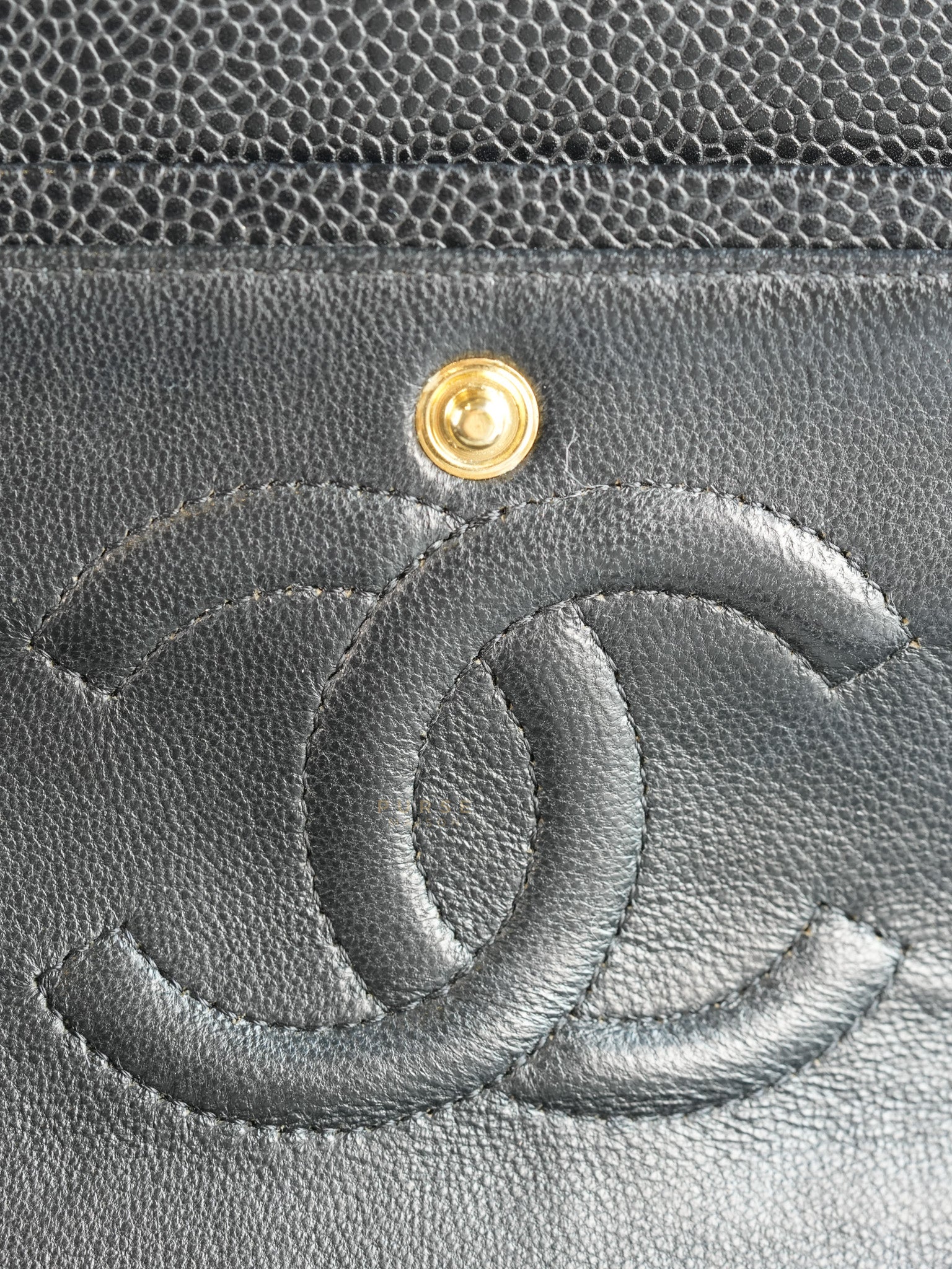 Classic Double Flap in Black Caviar Leather Gold Hardware(Series 13)