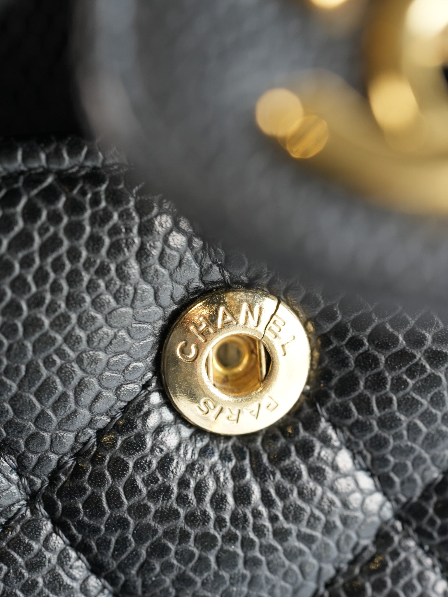 Classic Double Flap in Black Caviar Leather Gold Hardware(Series 13)