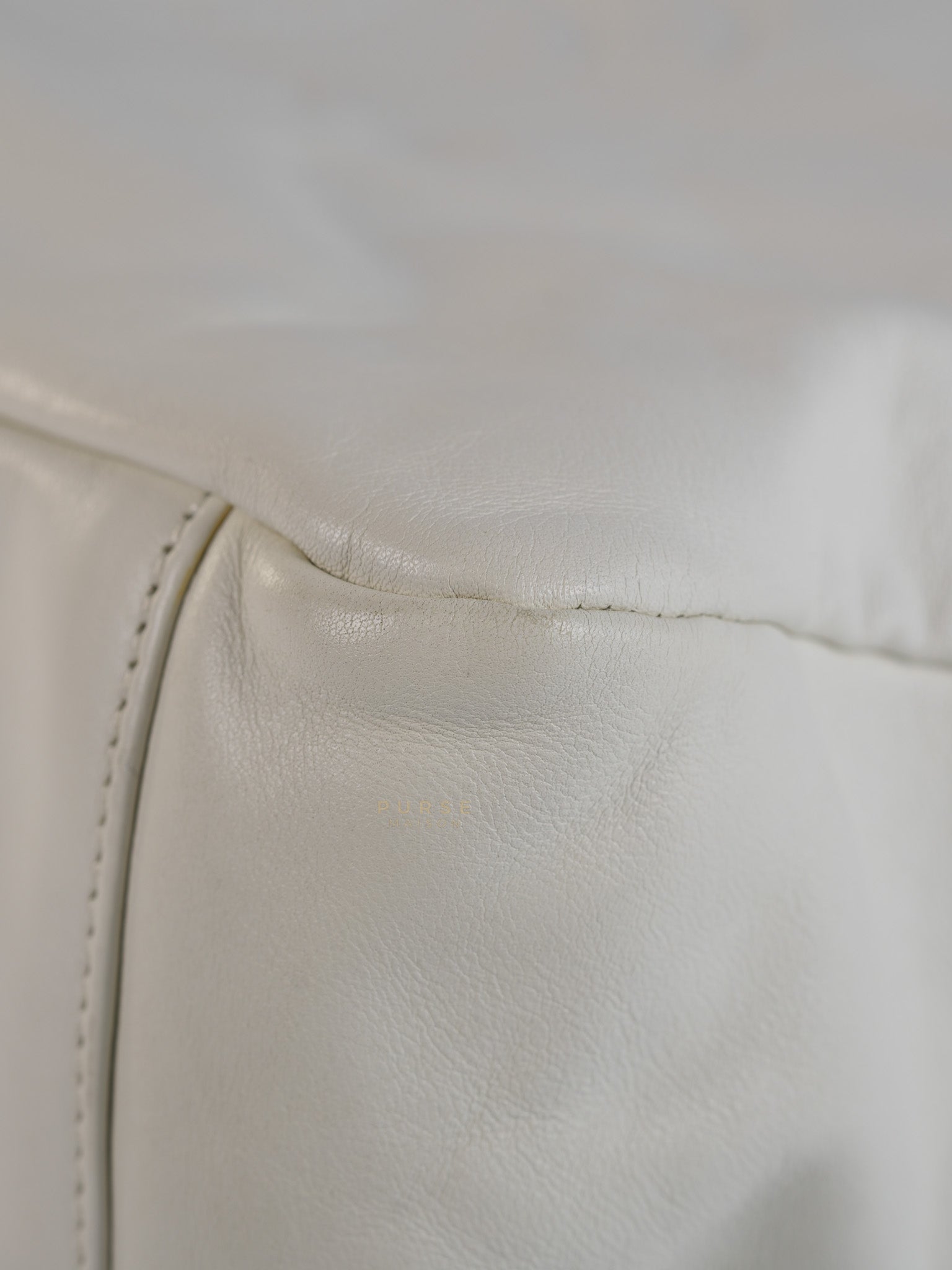 Rodeo Drive White Calfskin Leather and Shiny Gold Hardwaere Hobo Bag Series 12