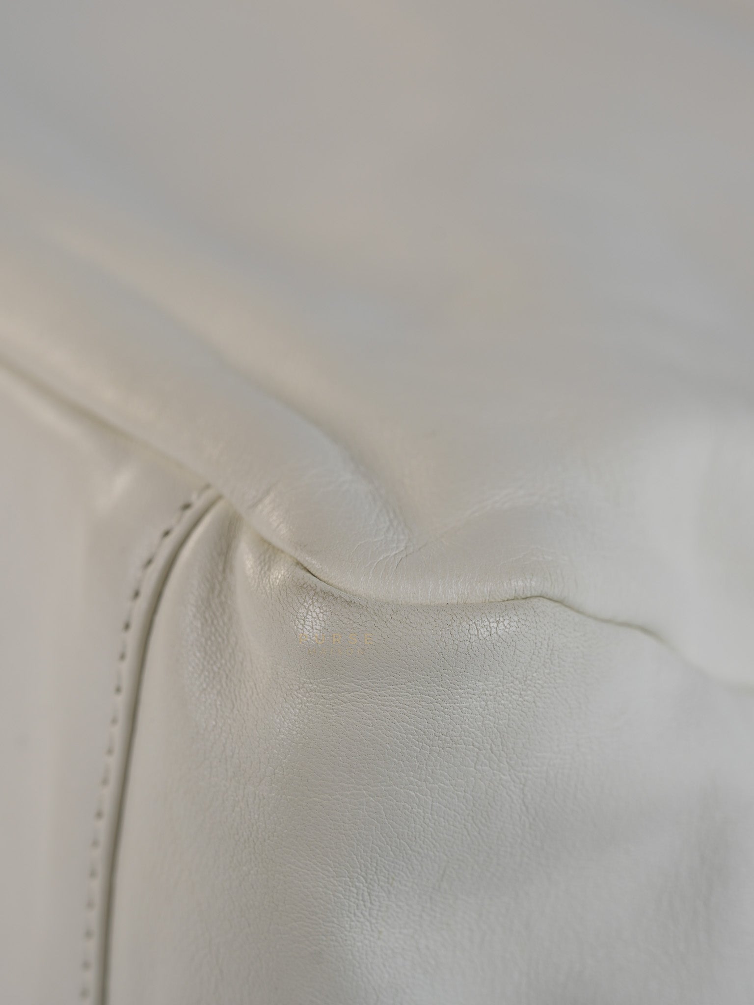 Rodeo Drive White Calfskin Leather and Shiny Gold Hardwaere Hobo Bag Series 12