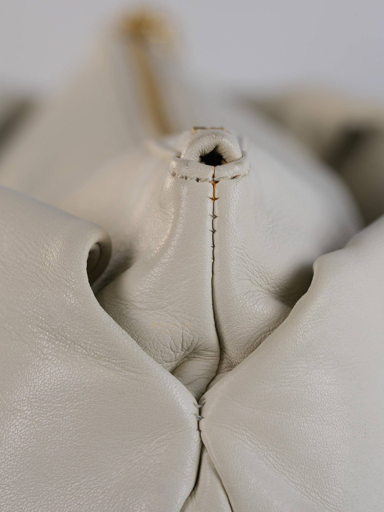 Rodeo Drive White Calfskin Leather and Shiny Gold Hardwaere Hobo Bag Series 12