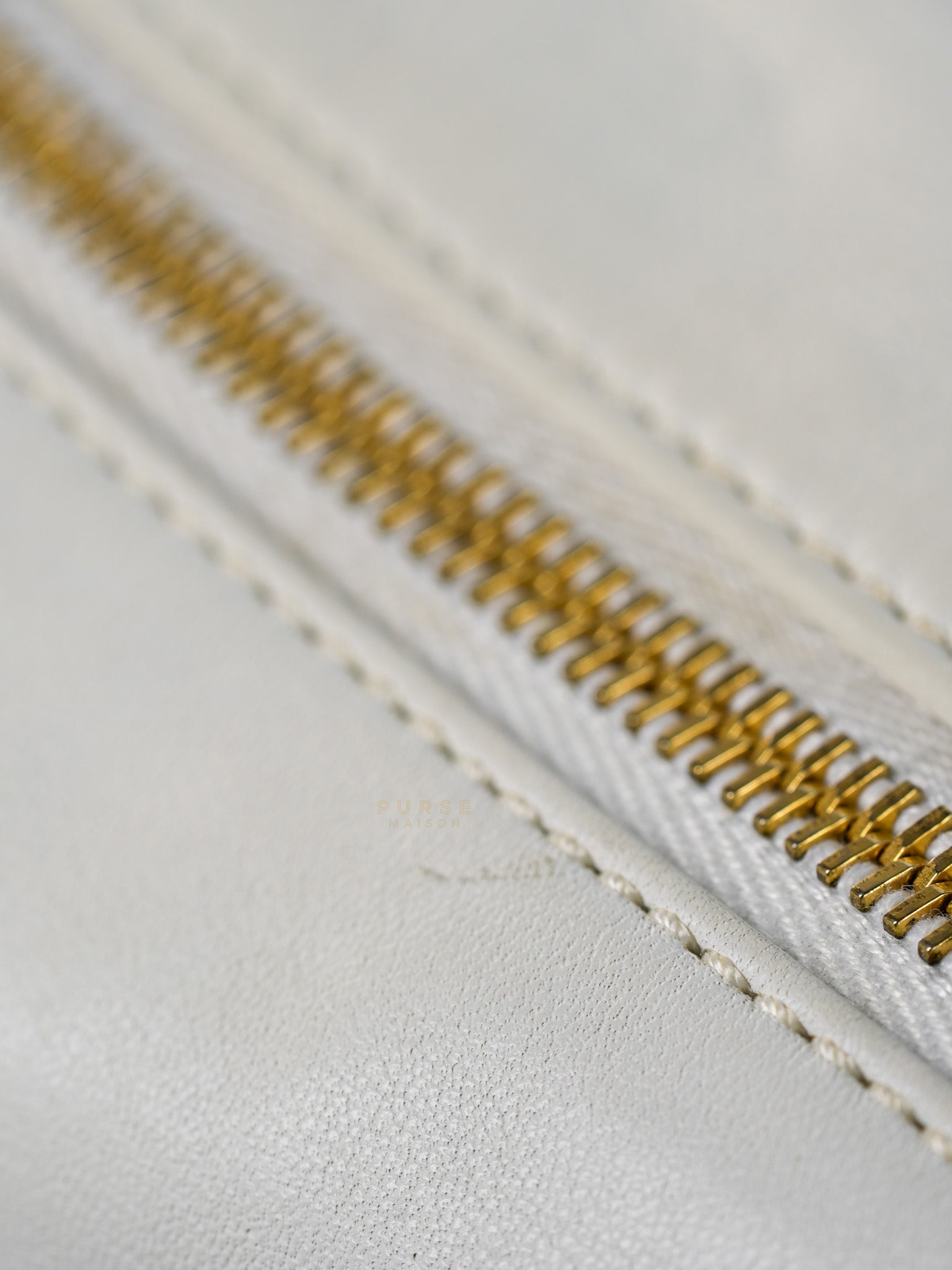 Rodeo Drive White Calfskin Leather and Shiny Gold Hardwaere Hobo Bag Series 12