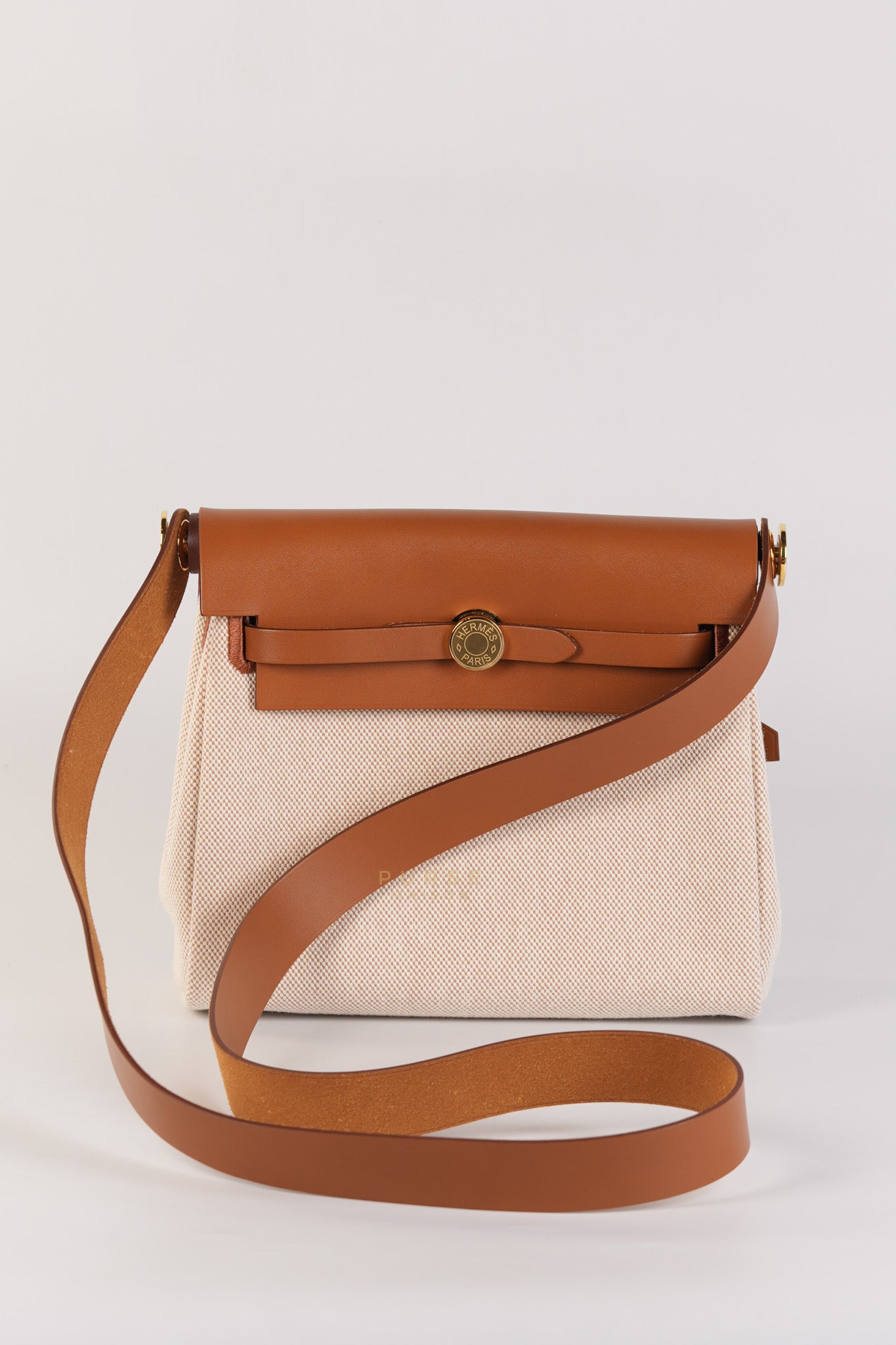 Mini Herbag Beige in Gold Hardware Stamp W(2024)