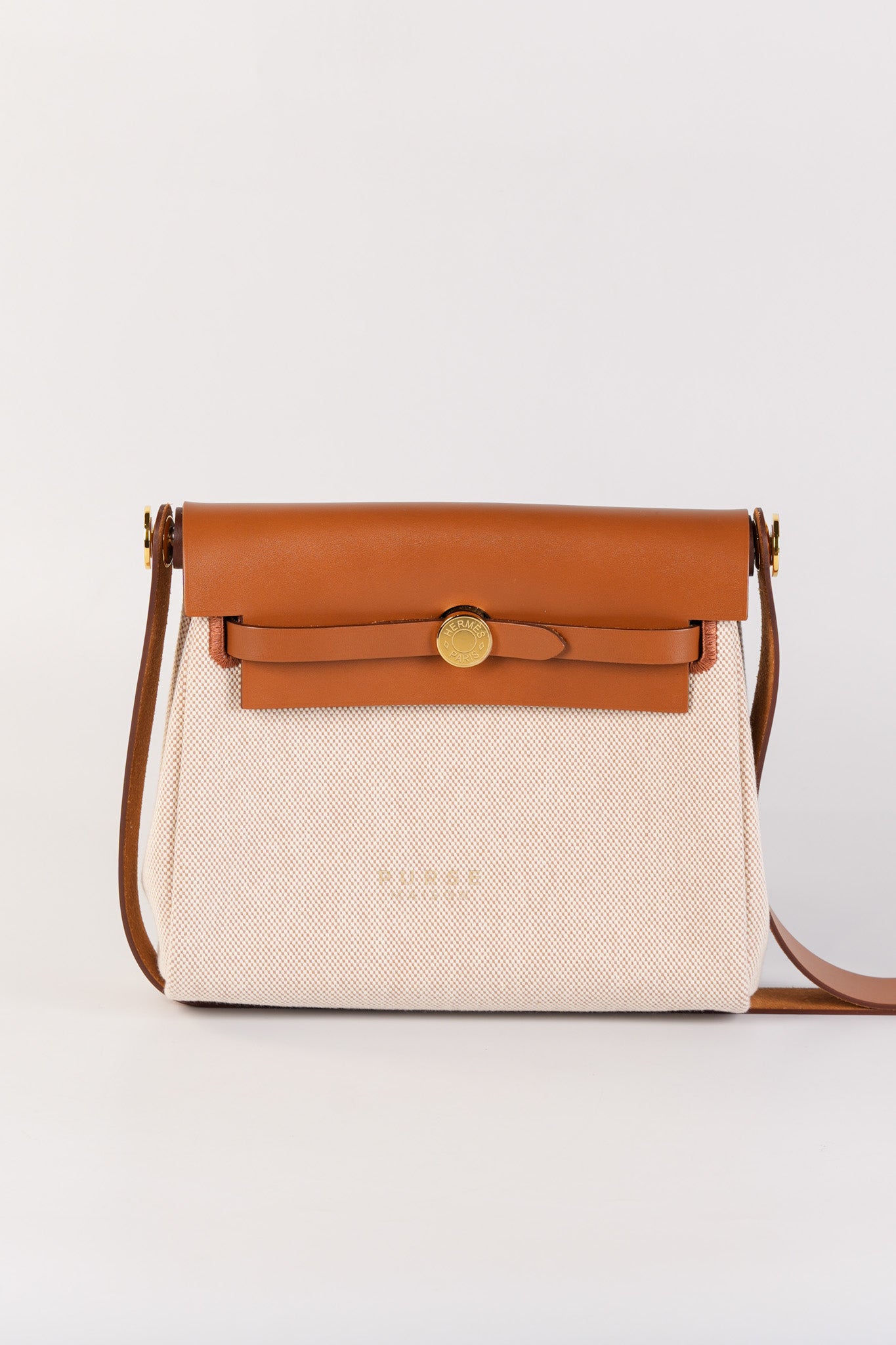 Mini Herbag Beige in Gold Hardware Stamp W(2024)