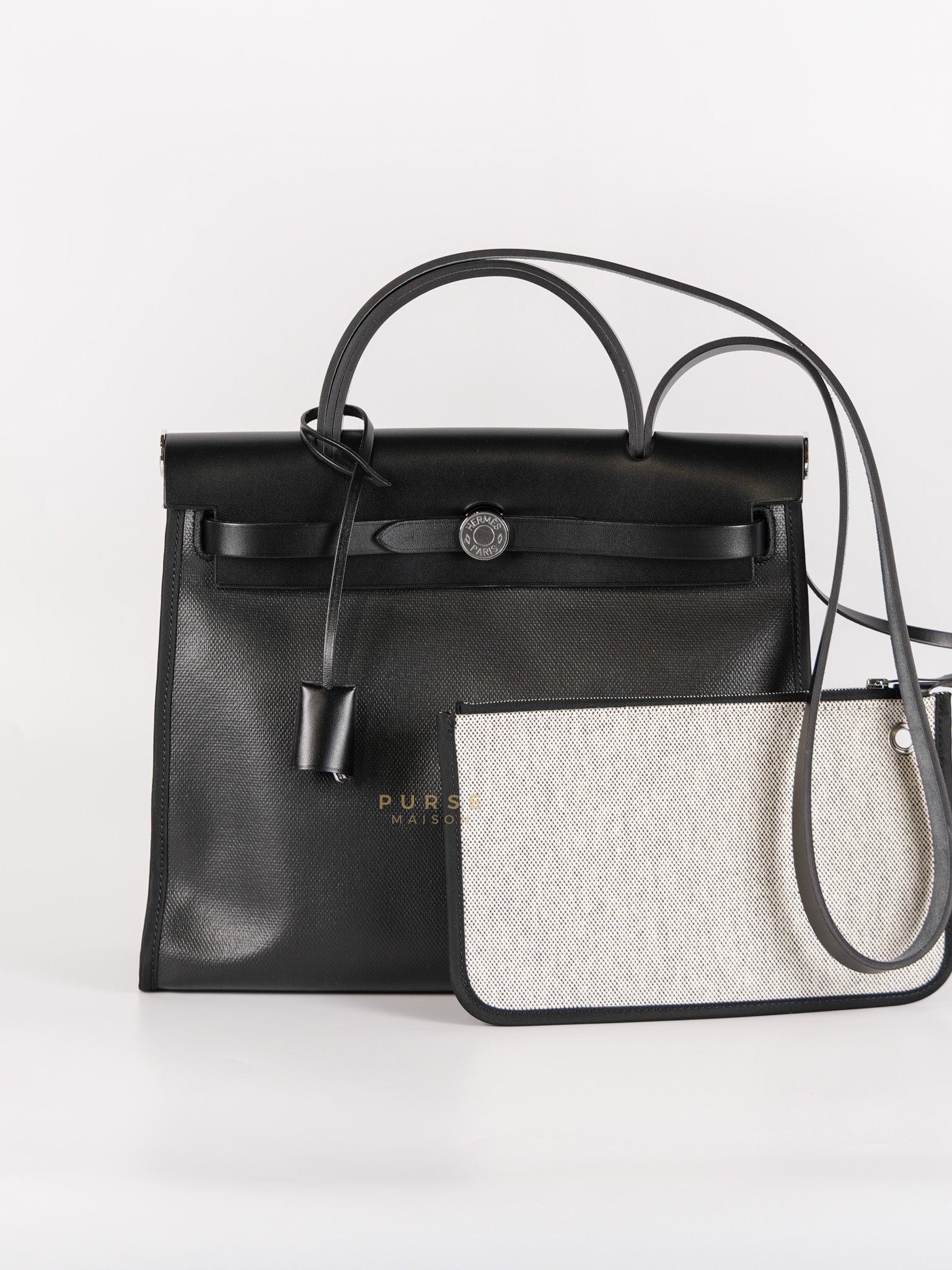 Herbag Zip 31 Black Ecru in Palladium Hardware Stamp W (2024)