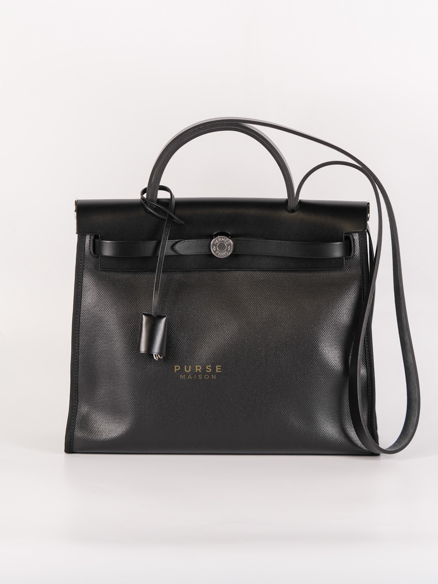 Herbag Zip 31 Black Ecru in Palladium Hardware Stamp W (2024)