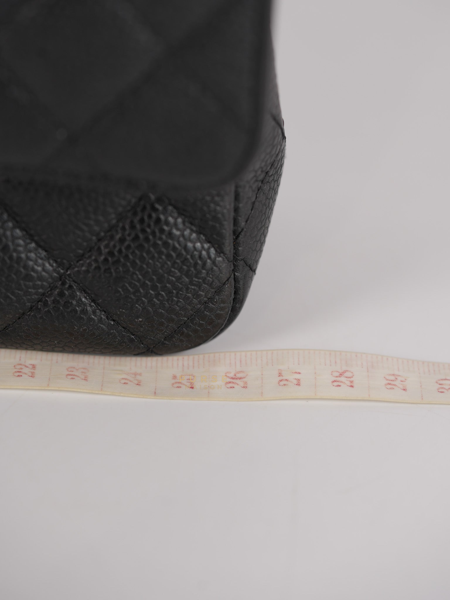 Classic Double Flap Medium in Black Quilted Caviar Leather and Gold Hardware Series 19
