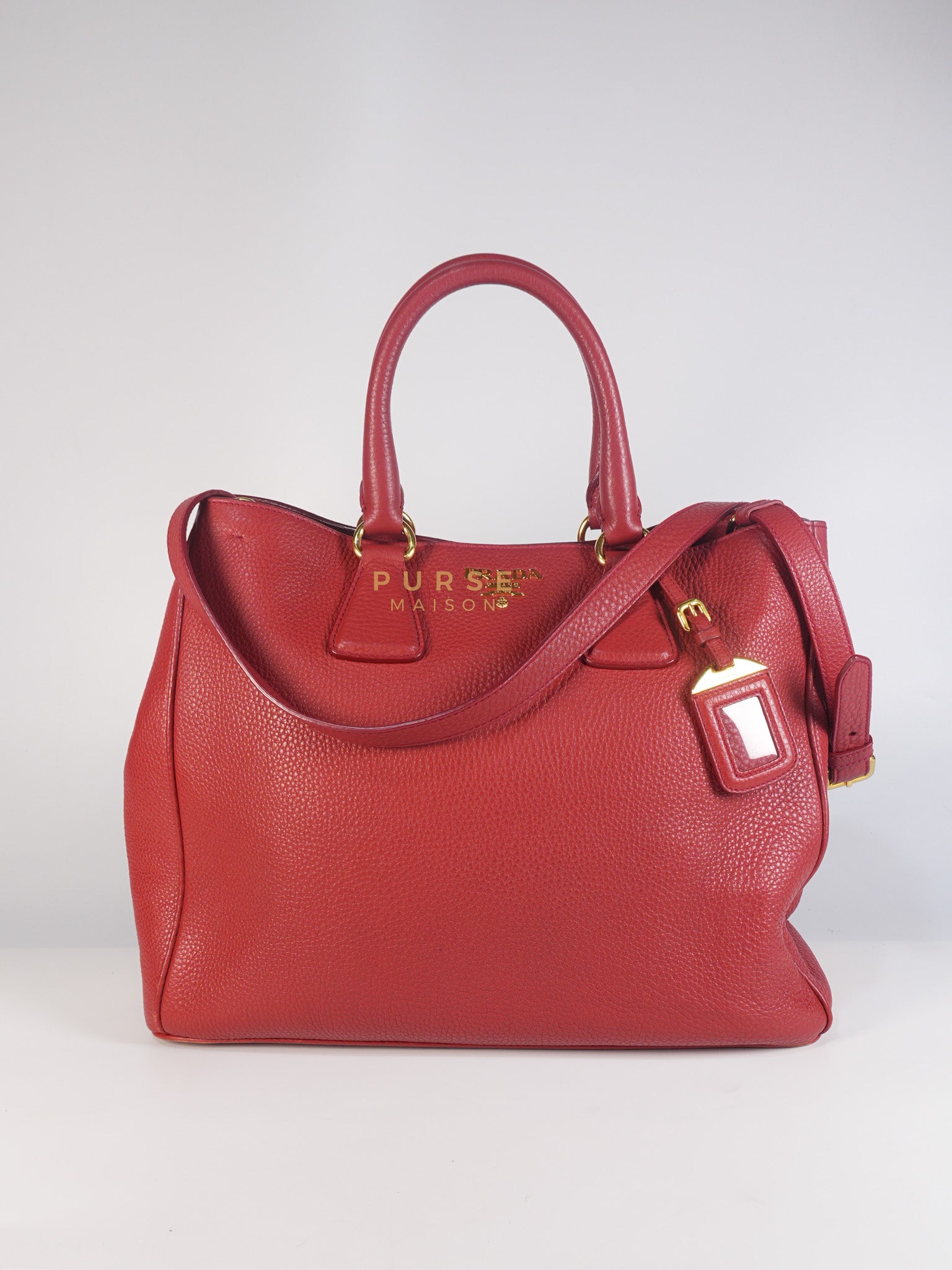 BN2423 Vitello Daino Rosso Leather Top Handle Bag