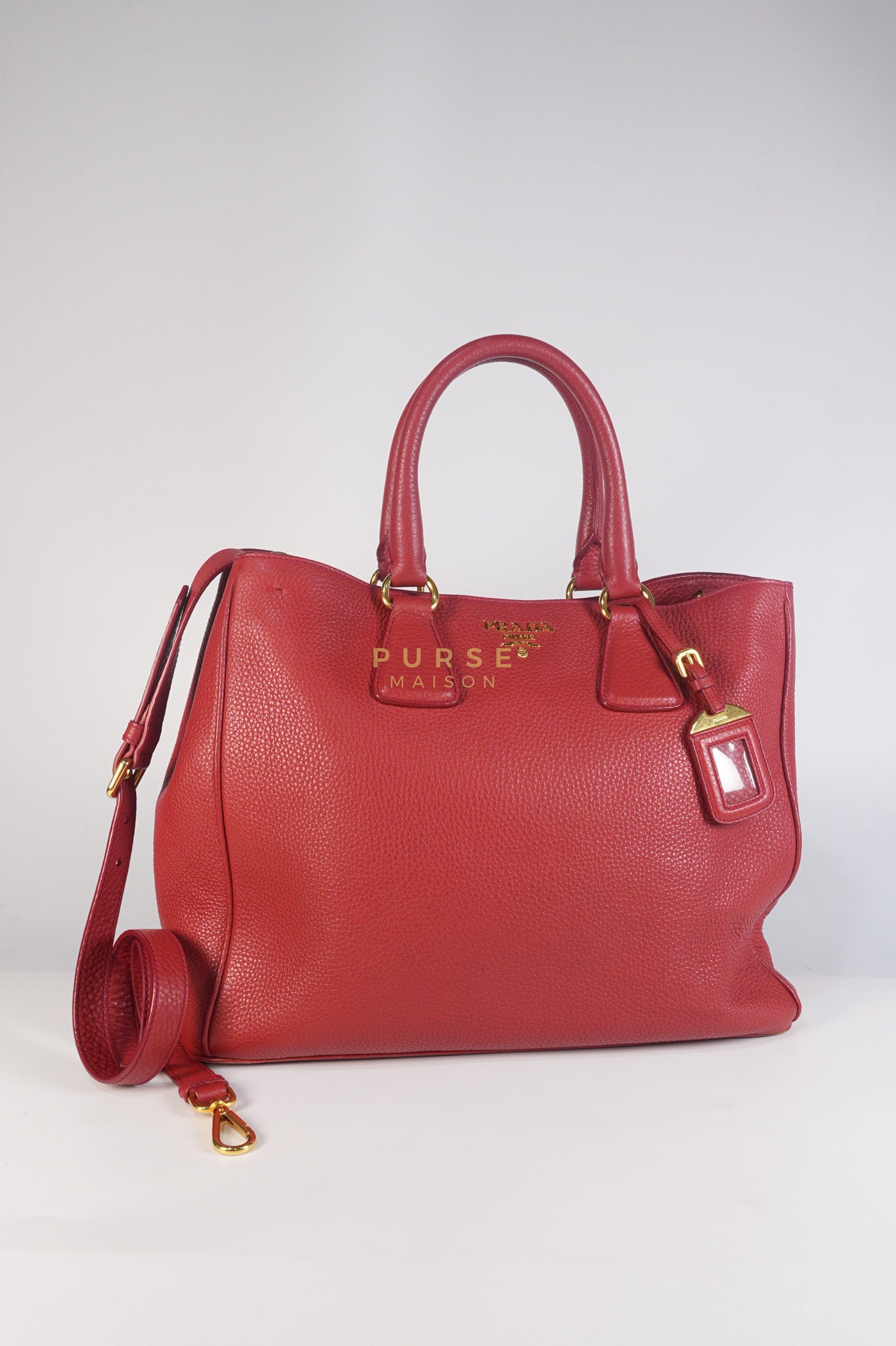 BN2423 Vitello Daino Rosso Leather Top Handle Bag