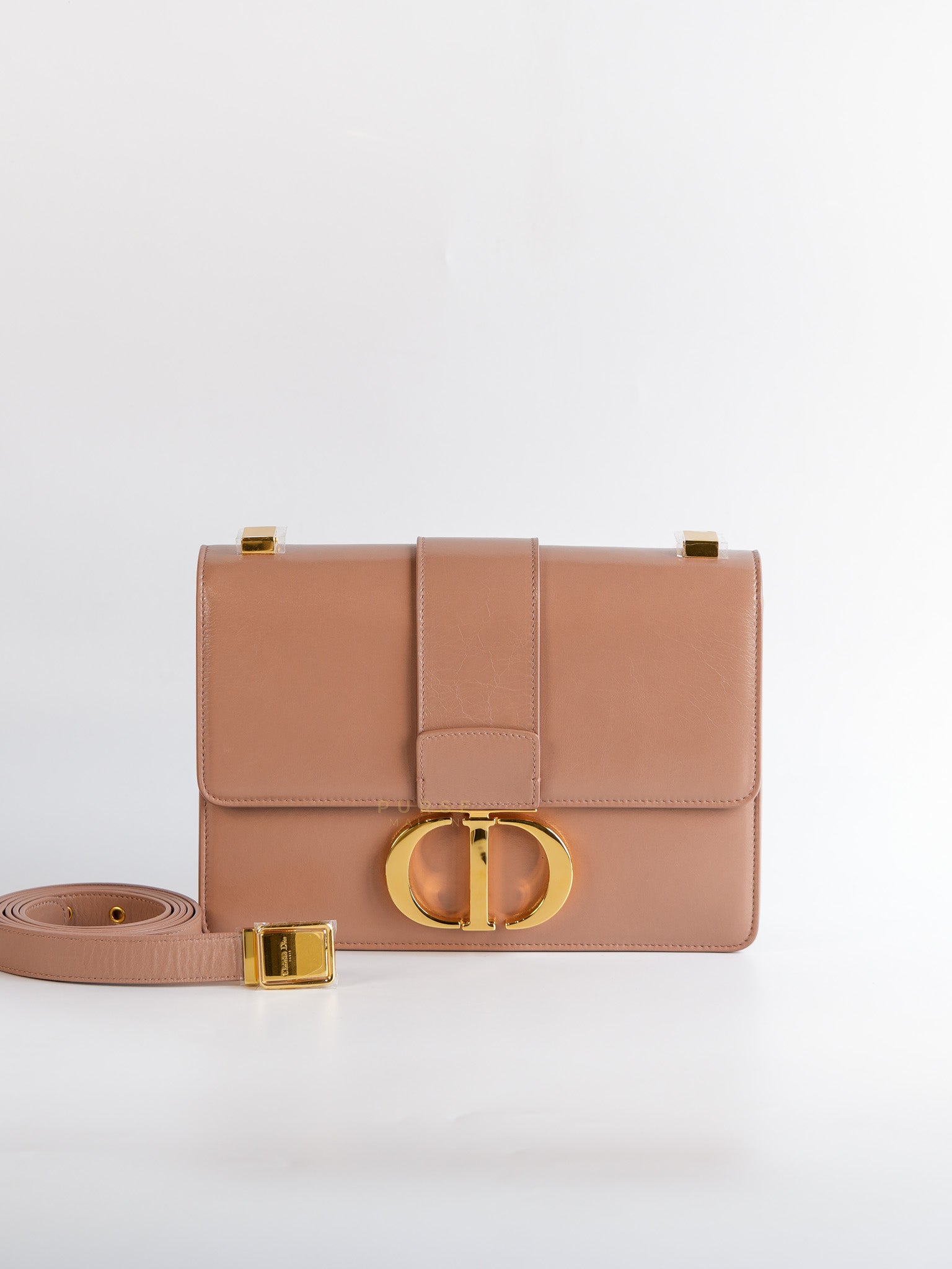 Dior 30 Montiage Flap in Beige Crinkled Leather