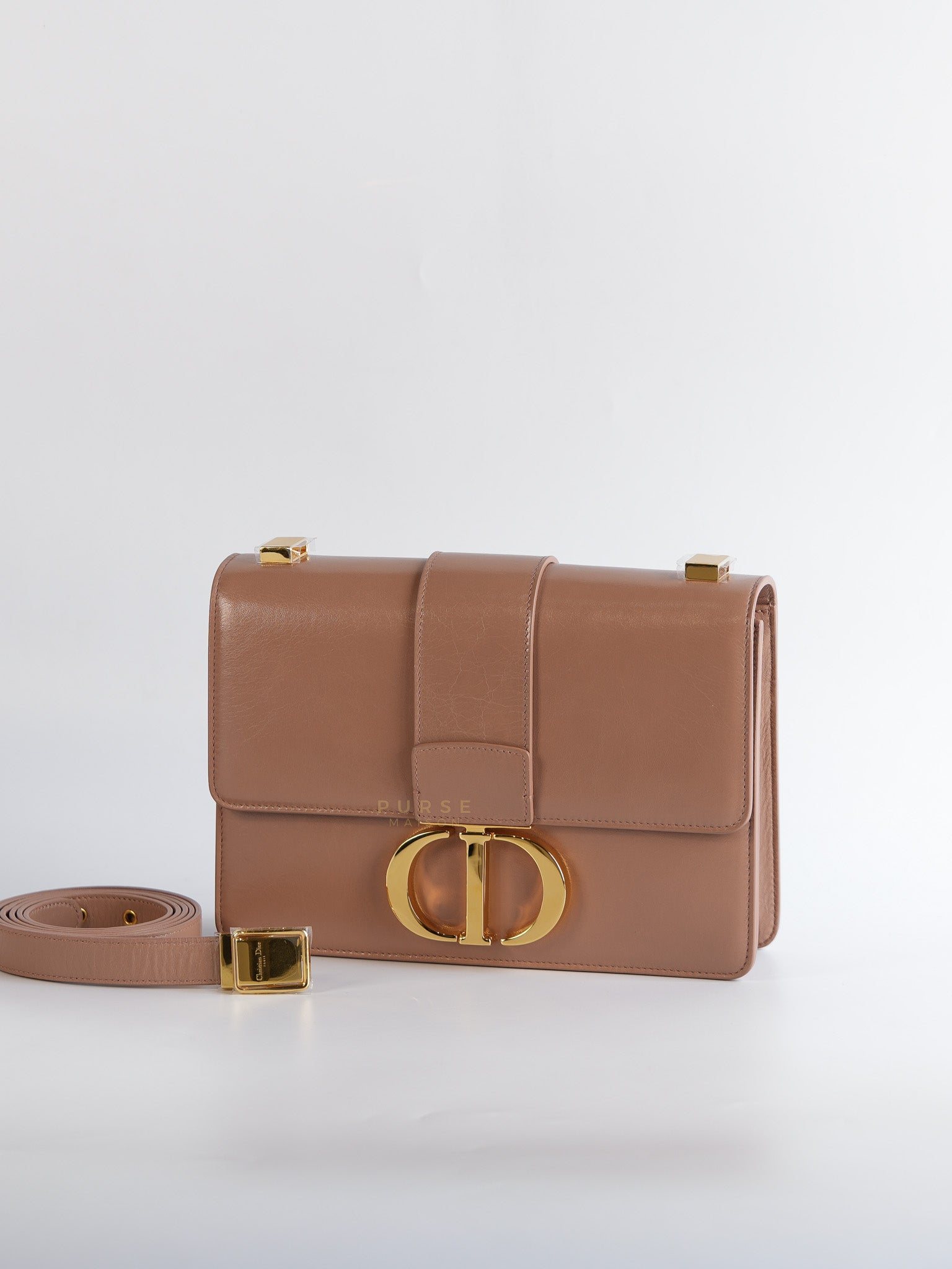 Dior 30 Montiage Flap in Beige Crinkled Leather