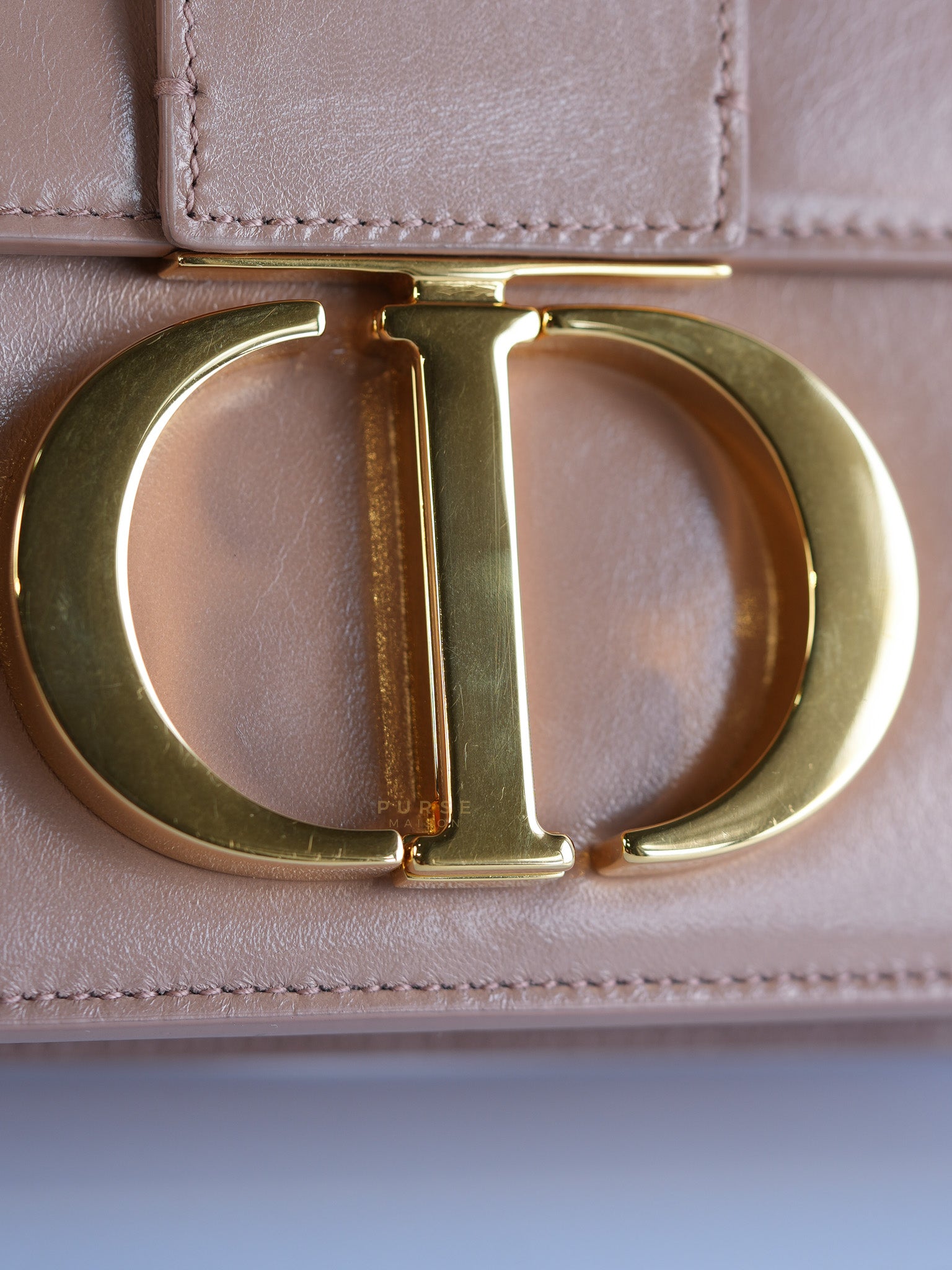 Dior 30 Montiage Flap in Beige Crinkled Leather
