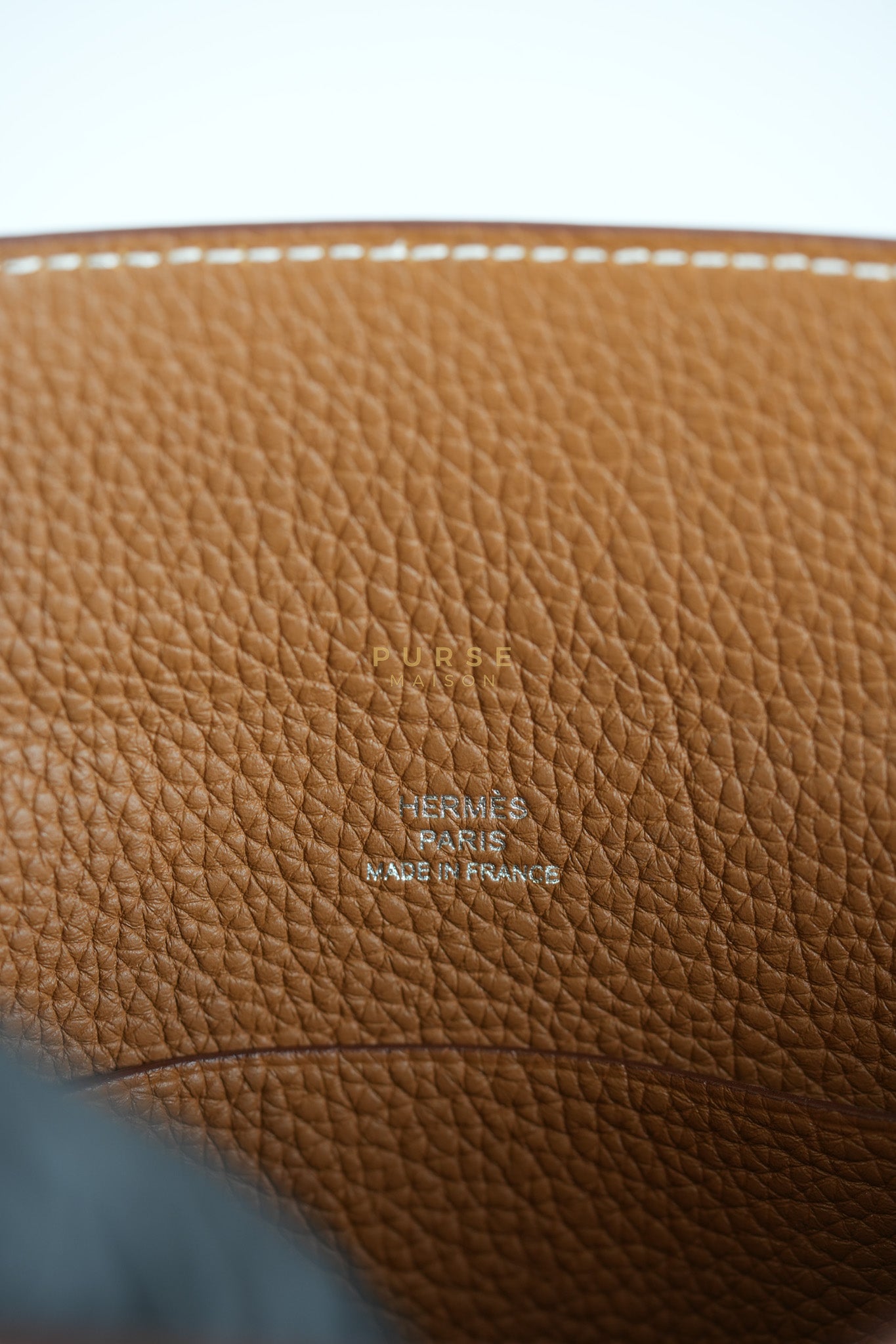 Videpoches Bag in Gold Togo Leather & Palladium Hardware Stamp W (2024) | Purse Maison Luxury Bags Shop
