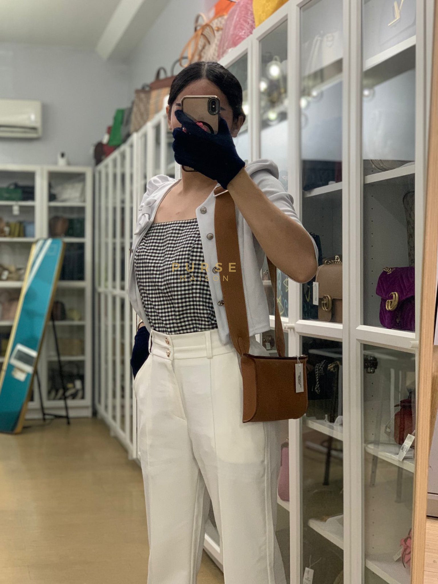 Videpoches Bag in Gold Togo Leather & Palladium Hardware Stamp W (2024) | Purse Maison Luxury Bags Shop