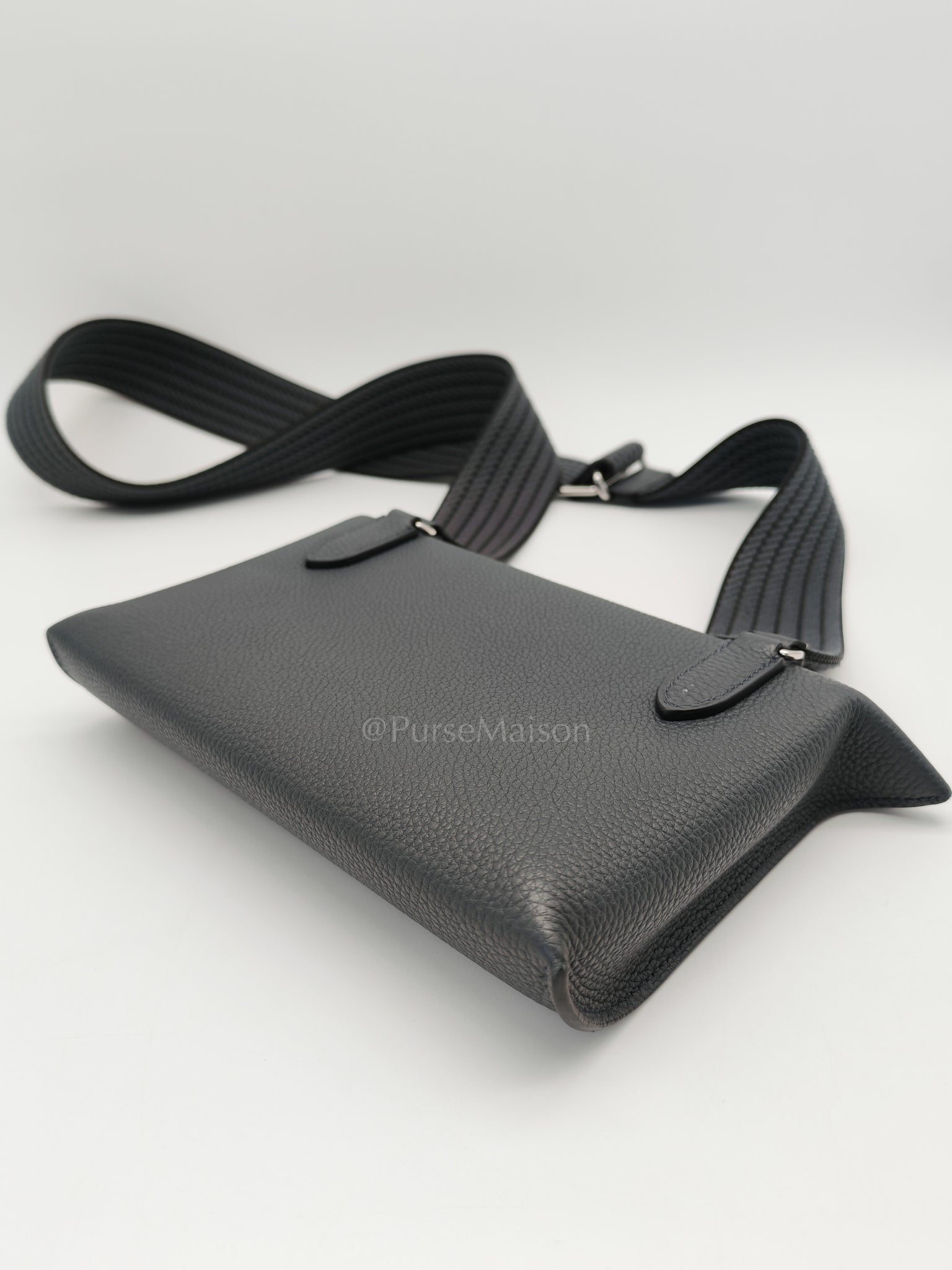 Videopoches in Gris Misty Togo Leather Sangle Cordage and Palladium Hardware Stamp K (2025) | Purse Maison Luxury Bags Shop