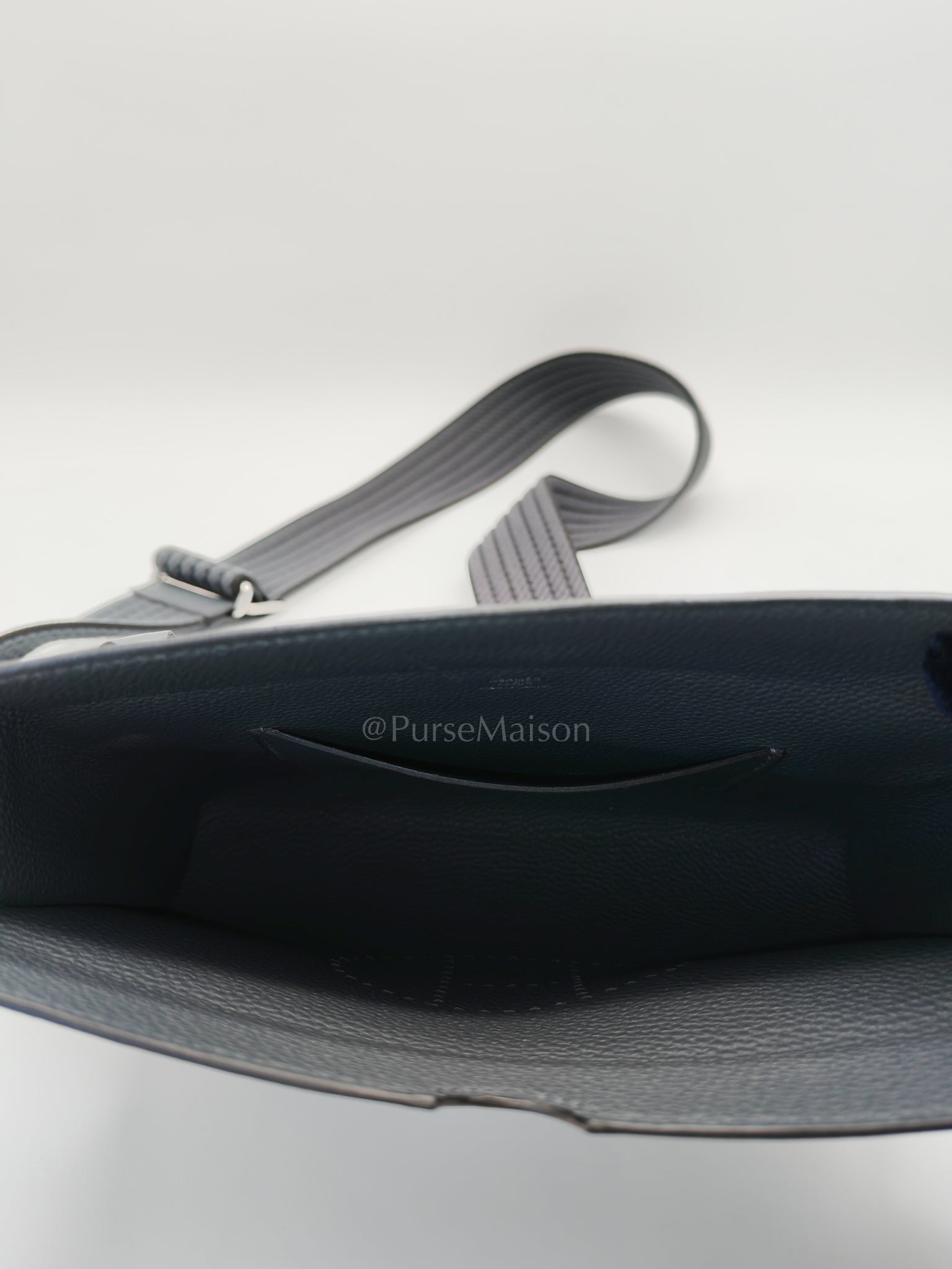 Videopoches in Gris Misty Togo Leather Sangle Cordage and Palladium Hardware Stamp K (2025) | Purse Maison Luxury Bags Shop