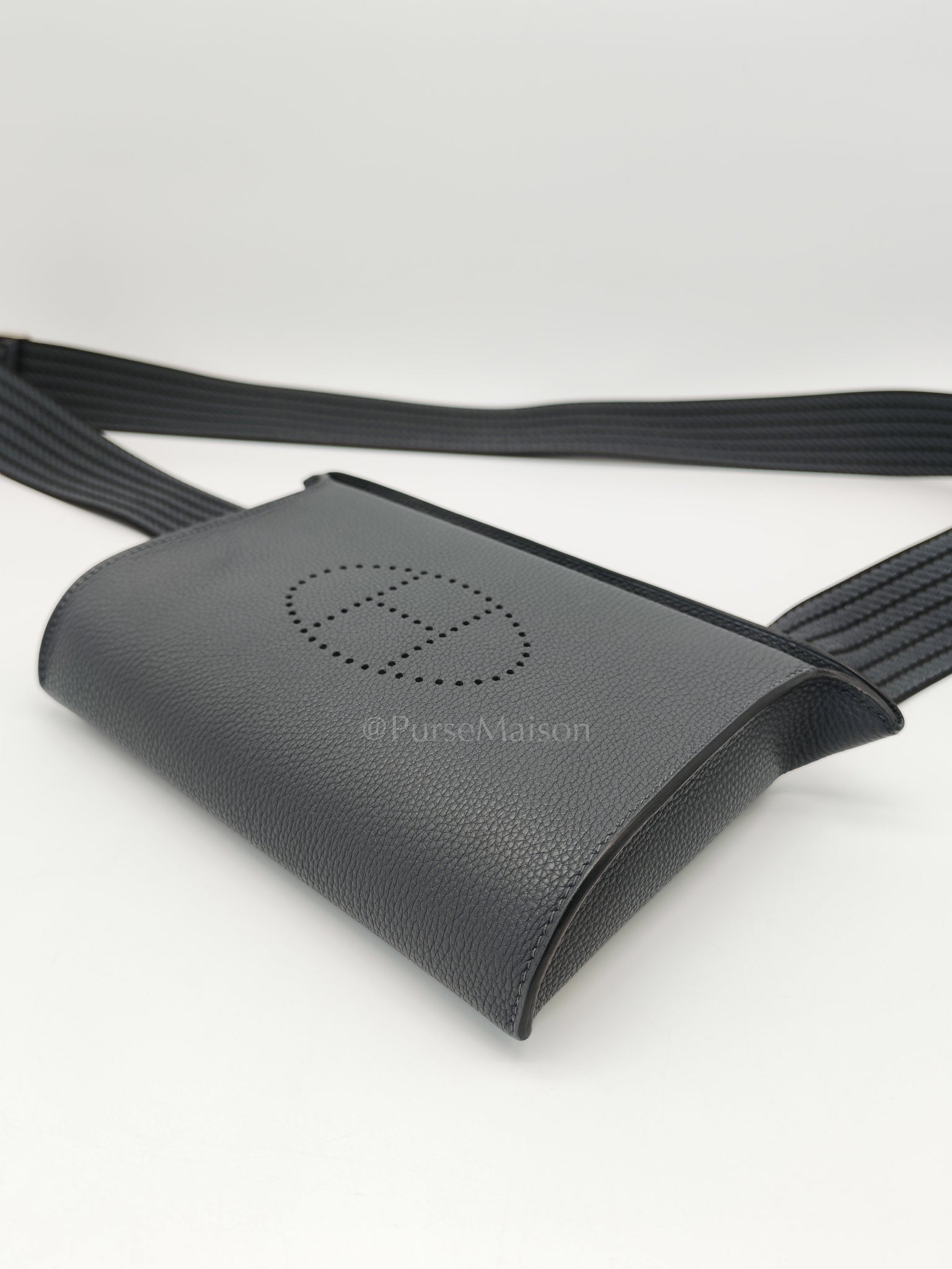 Videopoches in Gris Misty Togo Leather Sangle Cordage and Palladium Hardware Stamp K (2025) | Purse Maison Luxury Bags Shop