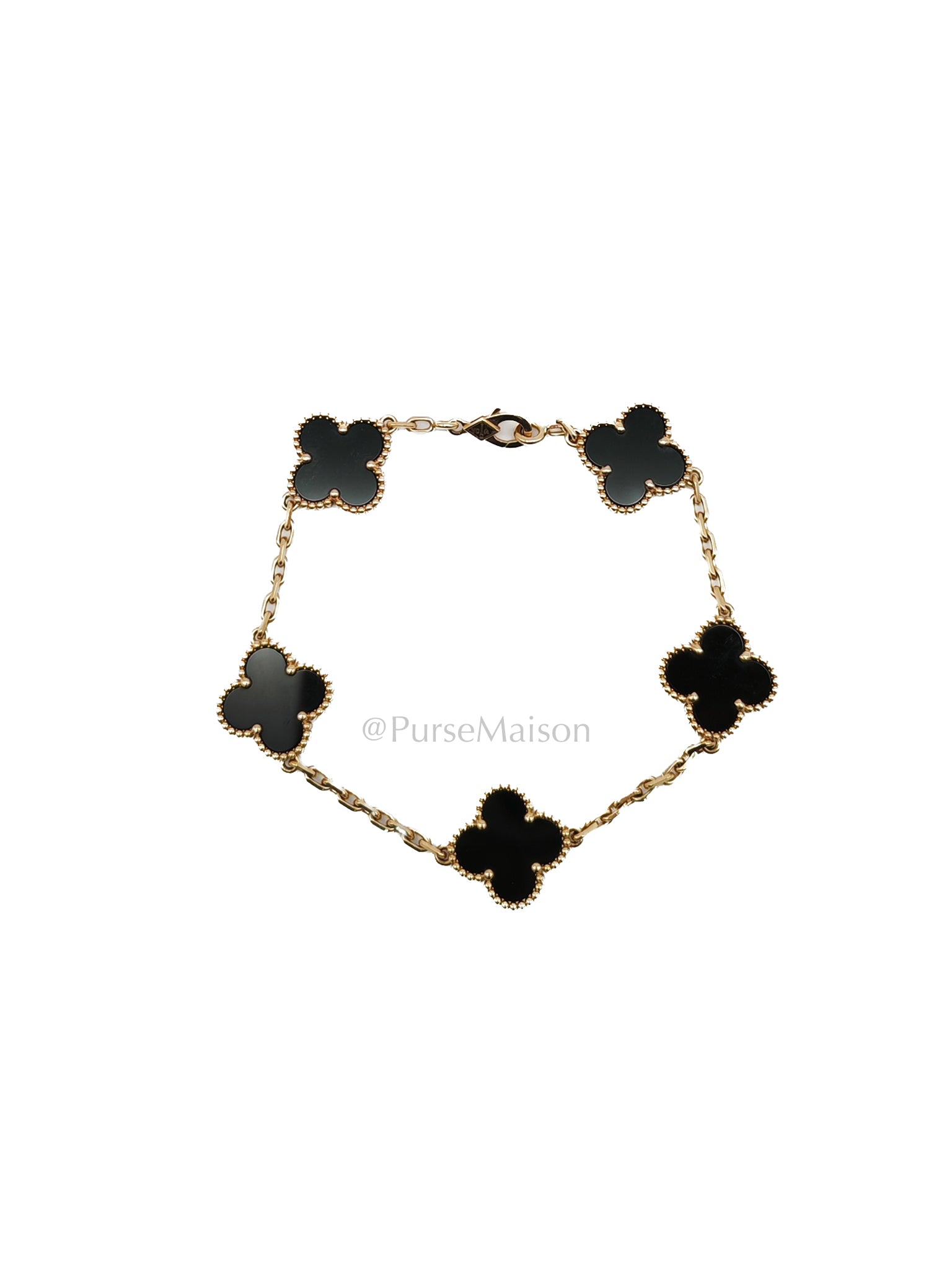 Vintage Alhambra Bracelet Black Onyx Yellow Gold Year 2024 | Purse Maison Luxury Bags Shop