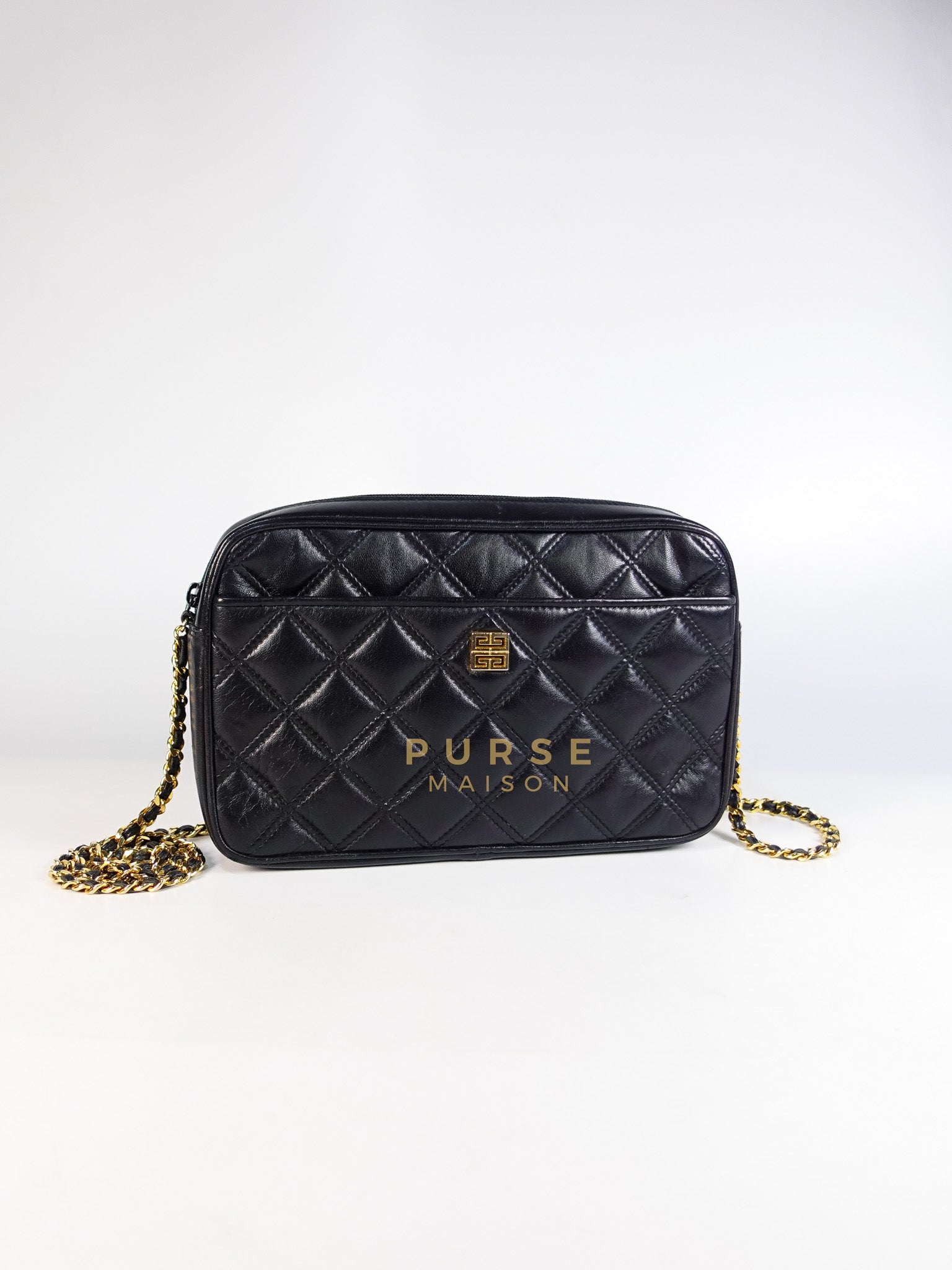 Vintage Camera Bag in Black Lambskin Leather | Purse Maison Luxury Bags Shop