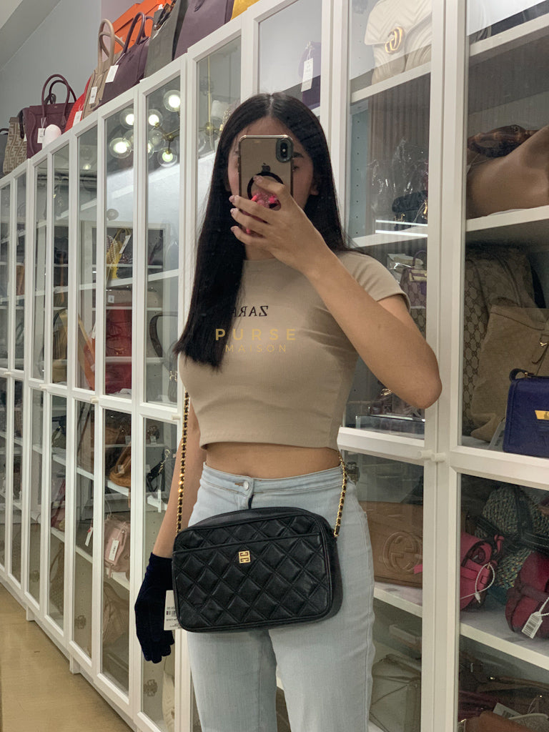 Vintage Camera Bag in Black Lambskin Leather | Purse Maison Luxury Bags Shop