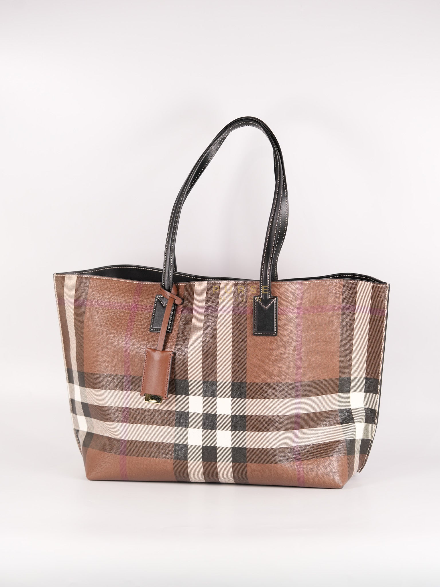 Vintage Check Tote Medium in Dark Birch Brown | Purse Maison Luxury Bags Shop