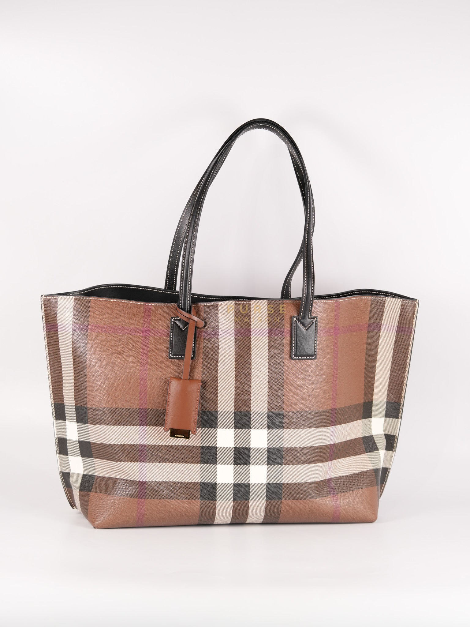 Vintage Check Tote Medium in Dark Birch Brown | Purse Maison Luxury Bags Shop