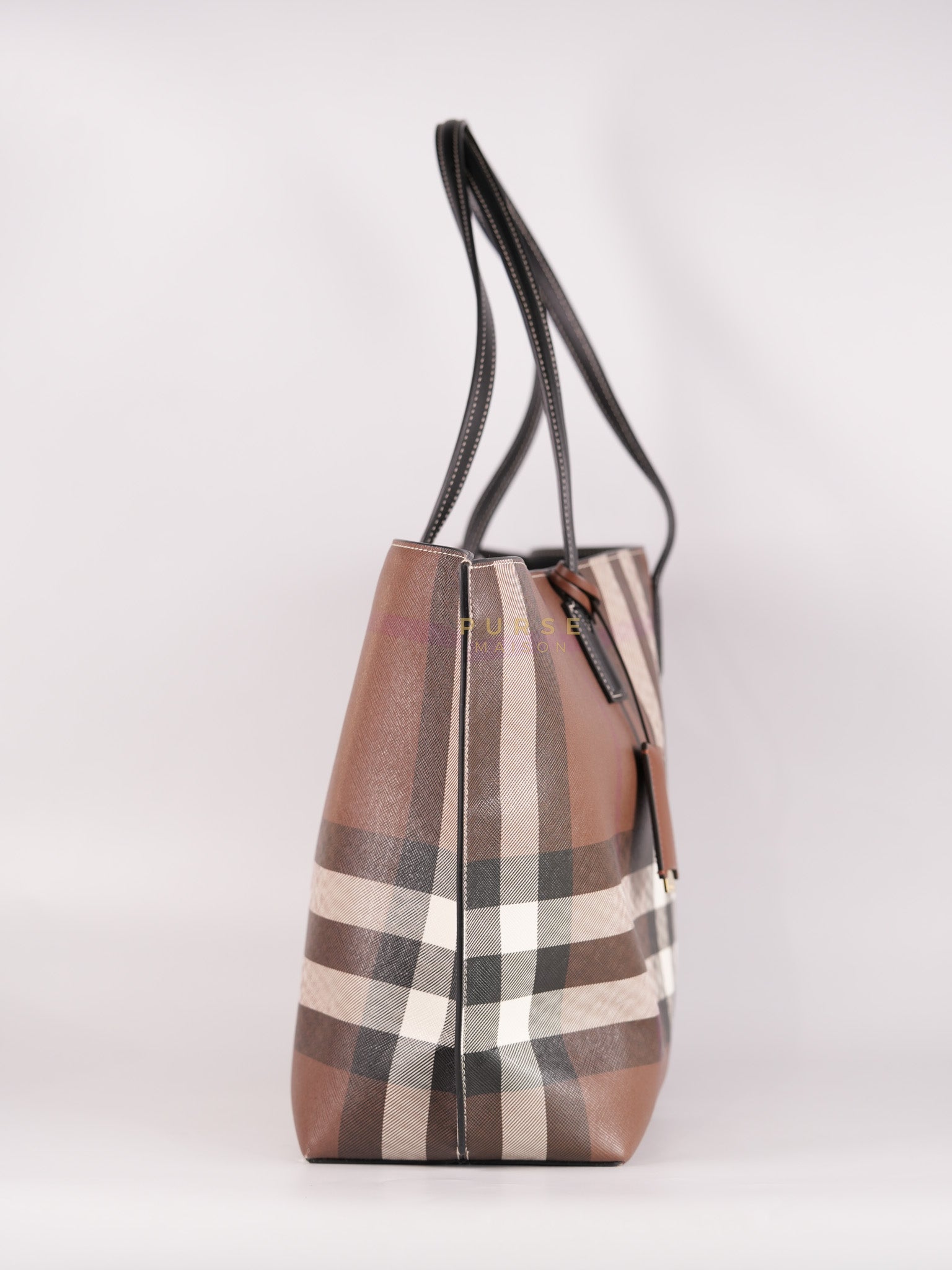 Vintage Check Tote Medium in Dark Birch Brown | Purse Maison Luxury Bags Shop