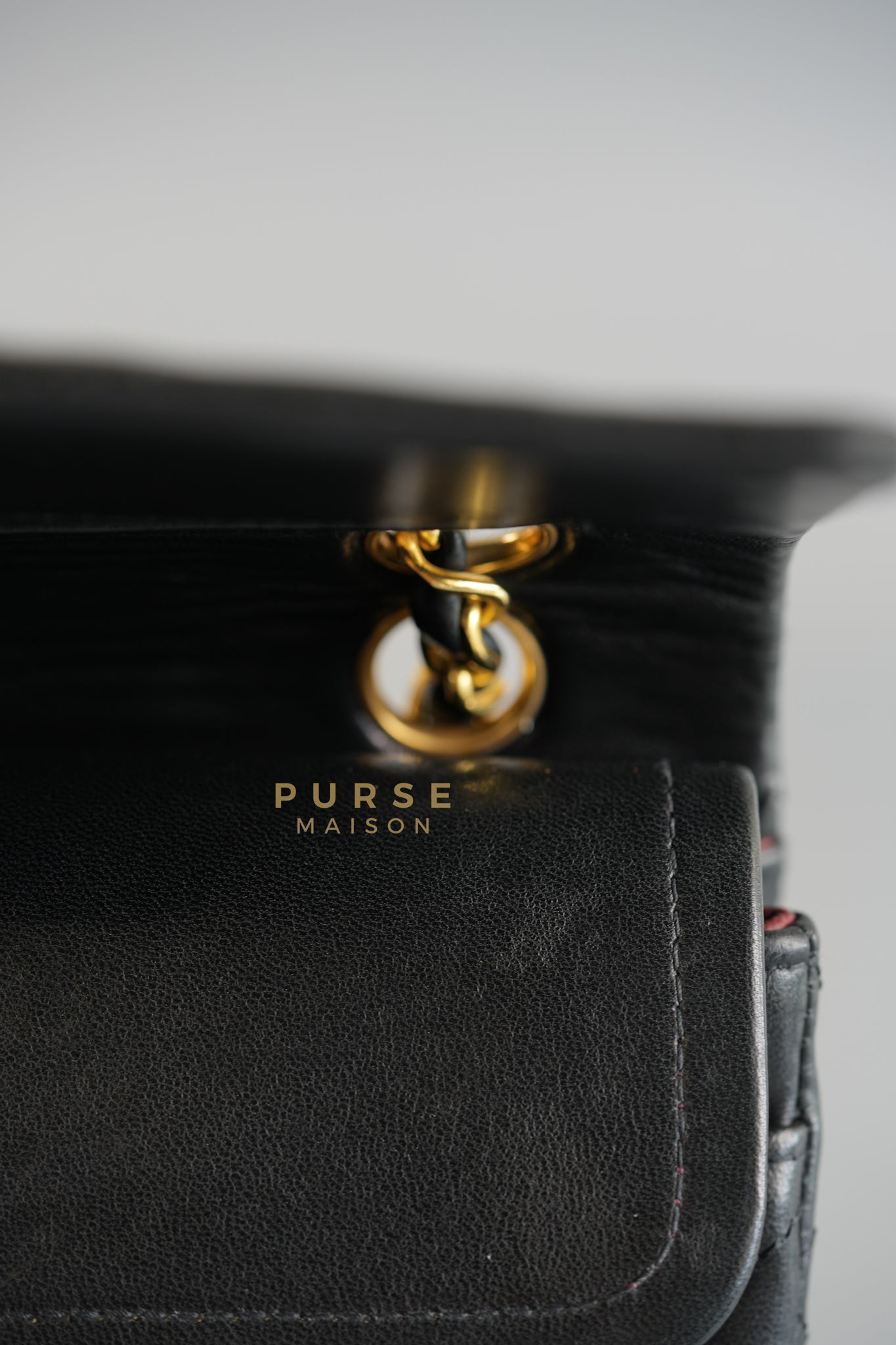 Vintage Classic Double Flap in Small Black Lambskin Leather & 24 karat Gold Hardware Series 1 | Purse Maison Luxury Bags Shop