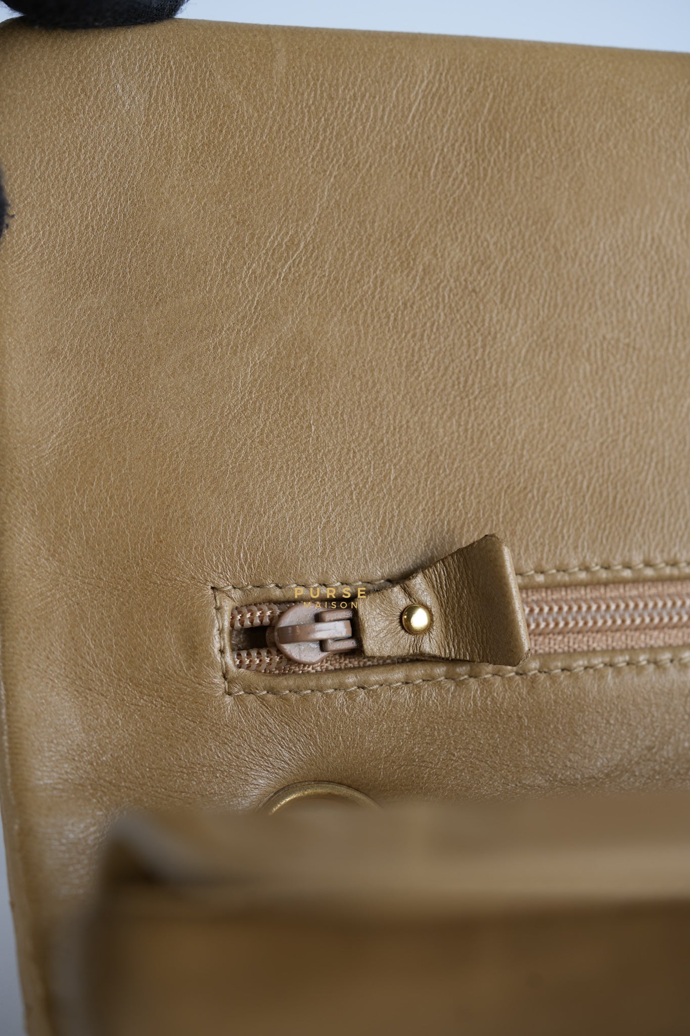 Vintage Classic Double Flap Medium in Dark Beige Lambskin and 24k Gold Hardware Series 3 | Purse Maison Luxury Bags Shop