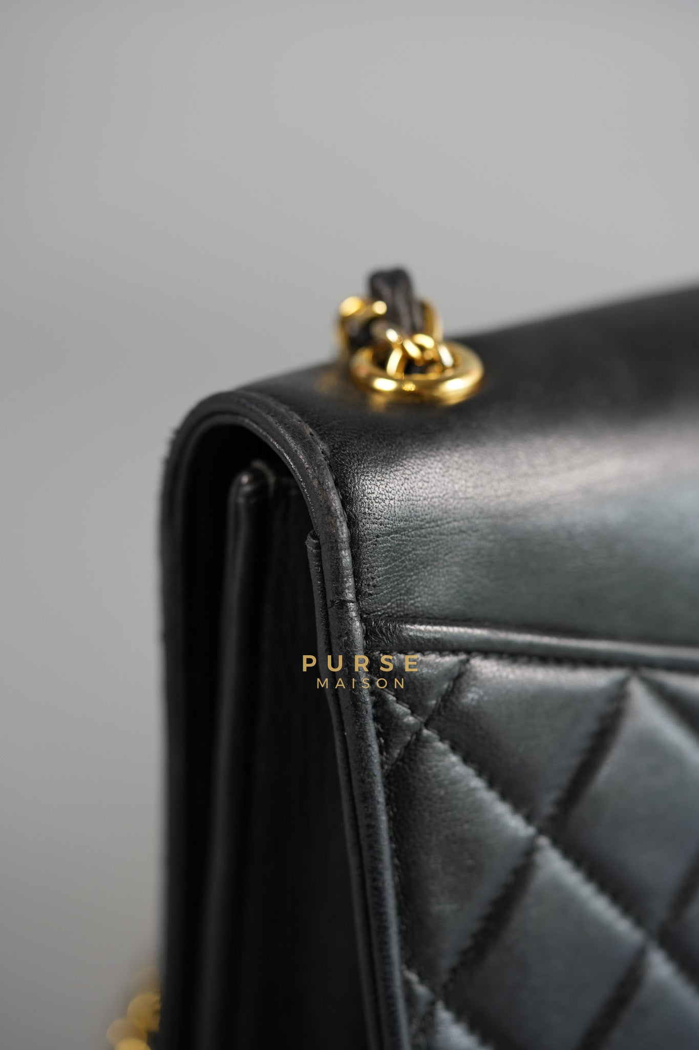 Vintage Coco Full Flap Chain Bag in Lambskin and 24k Gold Hardware Series 1 | Purse Maison Luxury Bags Shop