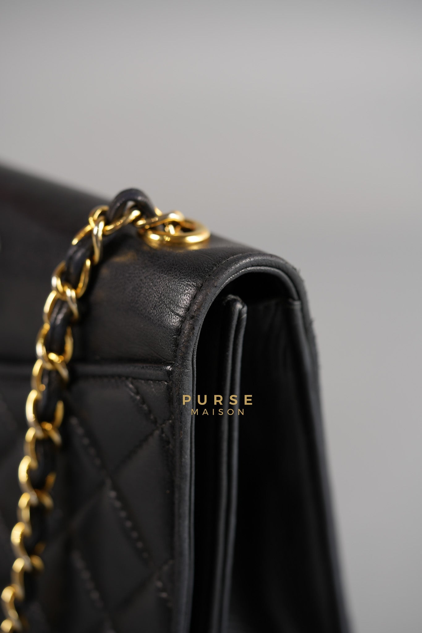 Vintage Coco Full Flap Chain Bag in Lambskin and 24k Gold Hardware Series 1 | Purse Maison Luxury Bags Shop