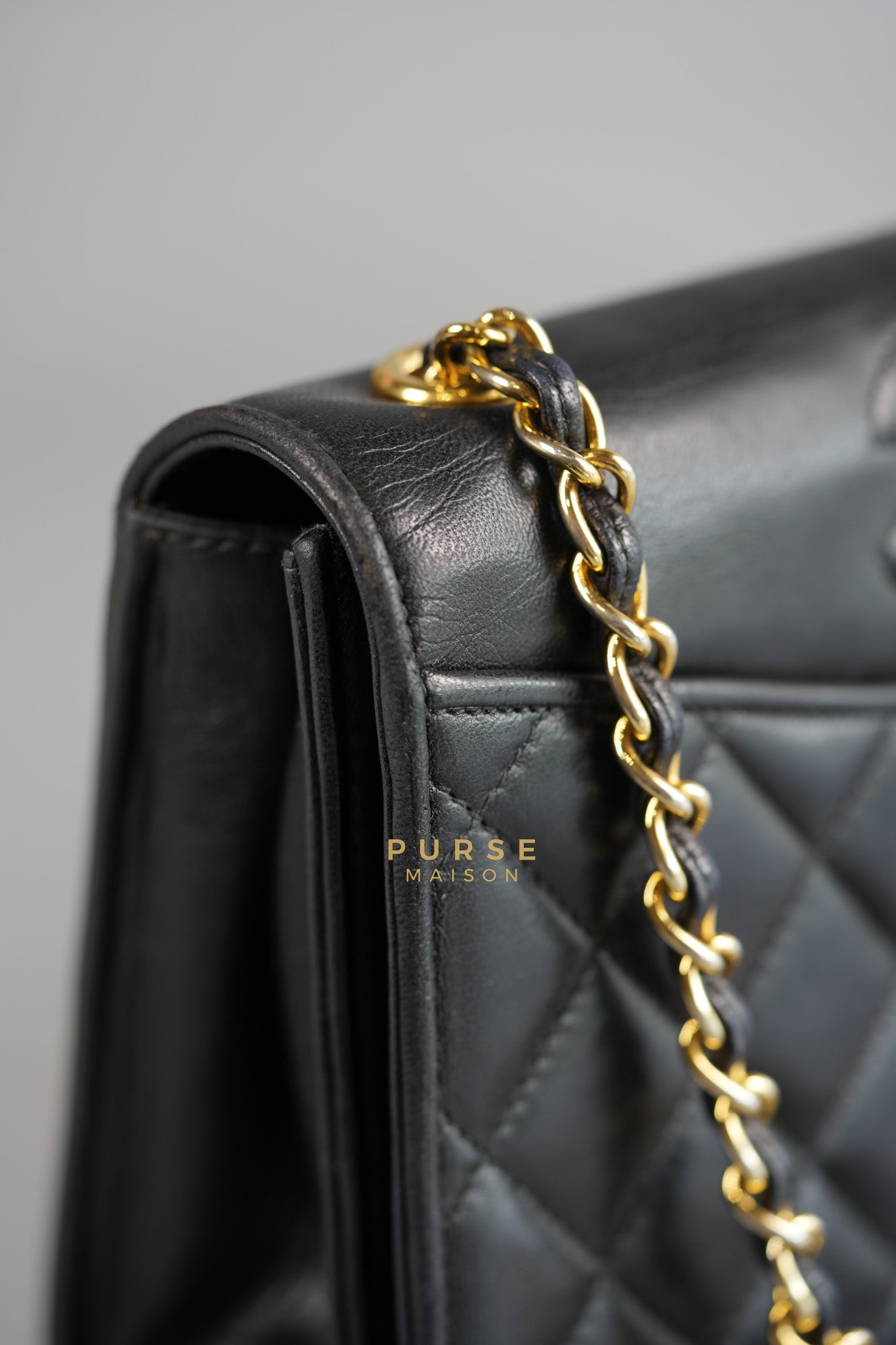 Vintage Coco Full Flap Chain Bag in Lambskin and 24k Gold Hardware Series 1 | Purse Maison Luxury Bags Shop