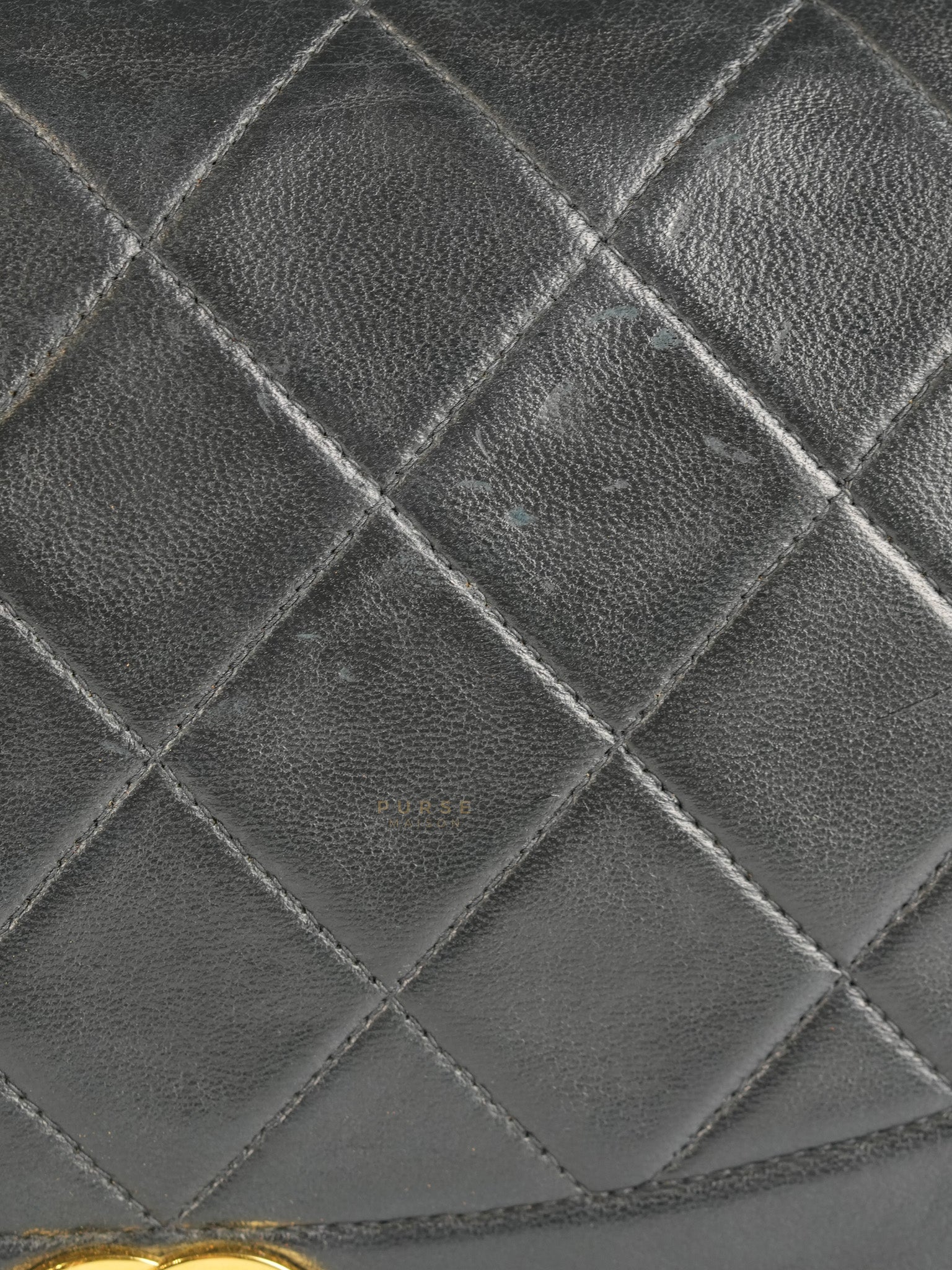 Vintage Diana Classic Single Flap Medium Black Quilted Lambskin Gold Hardware (Series 2) | Purse Maison Luxury Bags Shop
