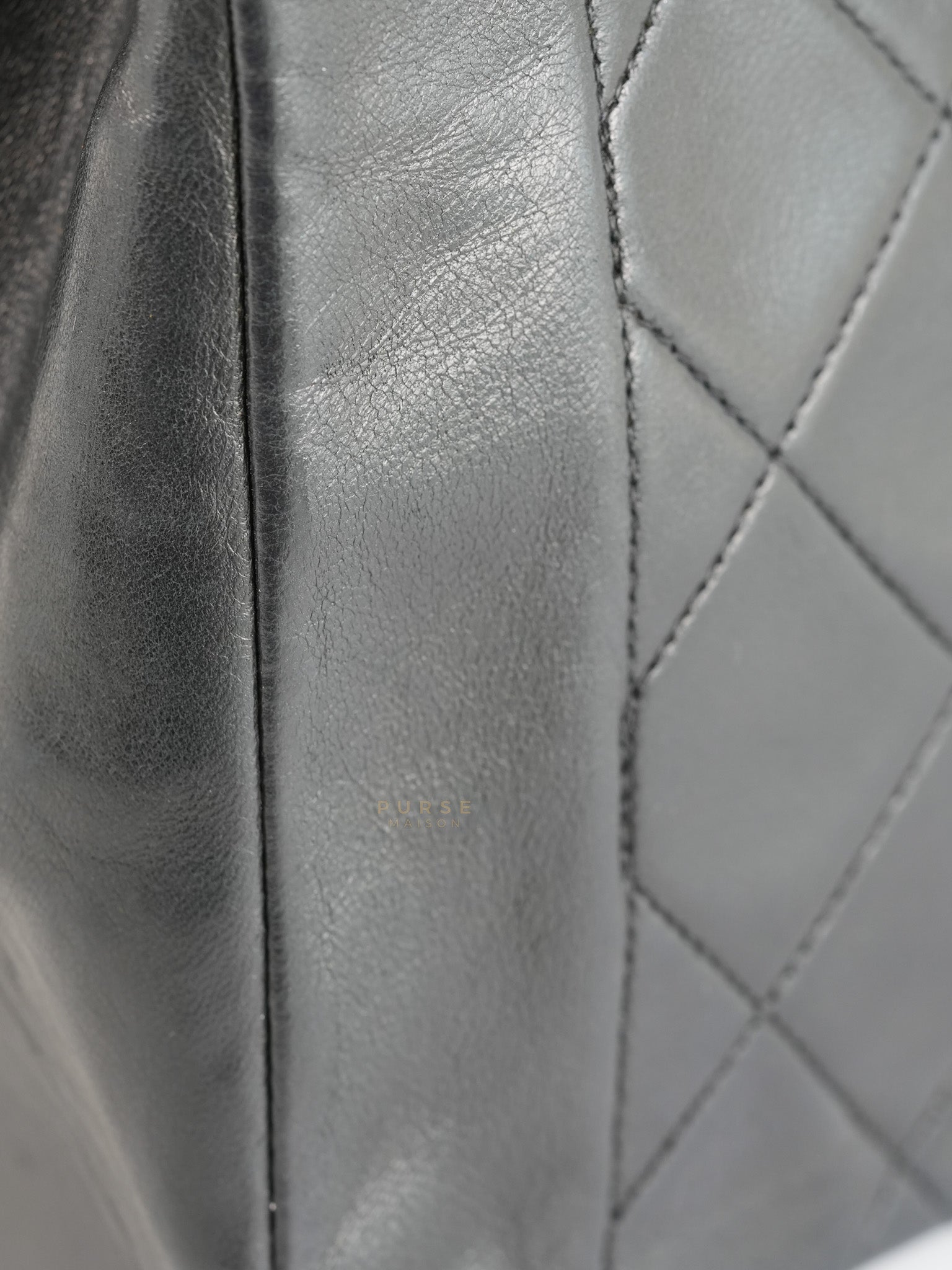 Vintage Diana Classic Single Flap Medium Black Quilted Lambskin Gold Hardware (Series 2) | Purse Maison Luxury Bags Shop