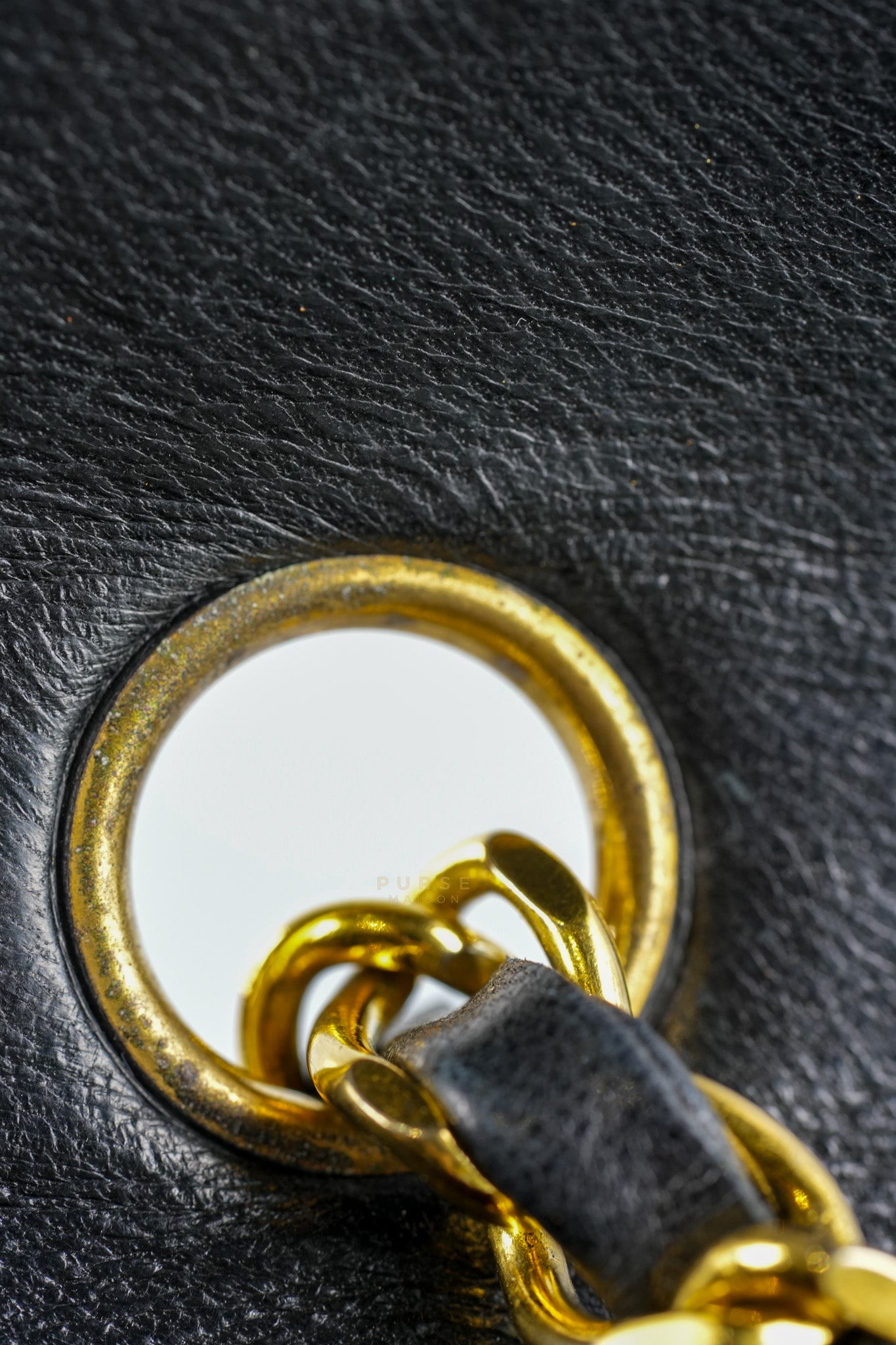 Vintage Diana Classic Single Flap Medium Black Quilted Lambskin Gold Hardware (Series 2) | Purse Maison Luxury Bags Shop