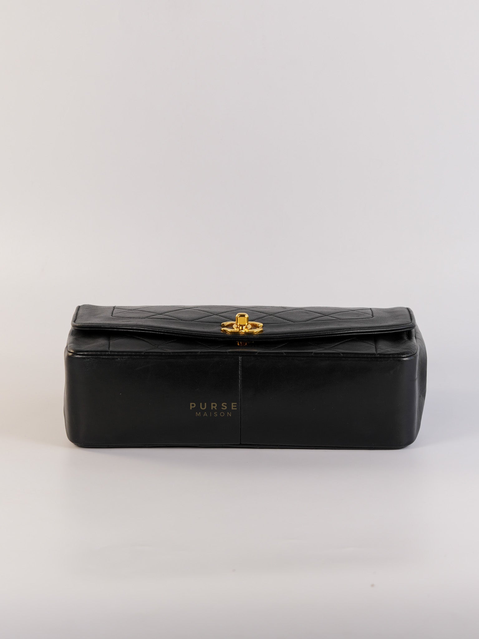 Vintage Diana Classic Single Flap Medium Black Quilted Lambskin Gold Hardware (Series 2) | Purse Maison Luxury Bags Shop