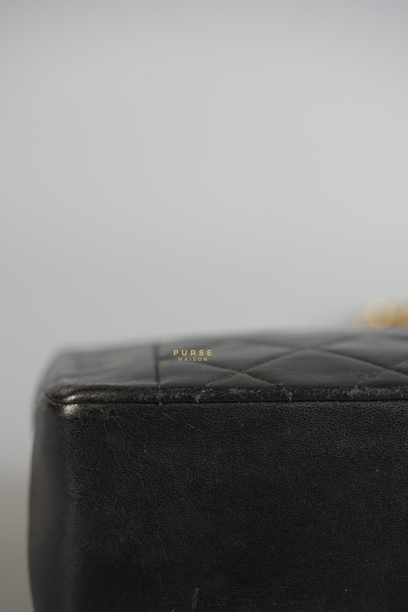 Vintage Diana Flap Bag Black Lambskin Leather and 24k Gold Hardware | Purse Maison Luxury Bags Shop