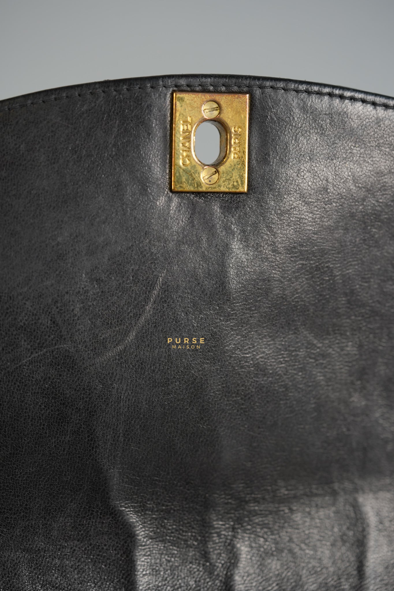 Vintage Diana Flap Bag Black Lambskin Leather and 24k Gold Hardware | Purse Maison Luxury Bags Shop