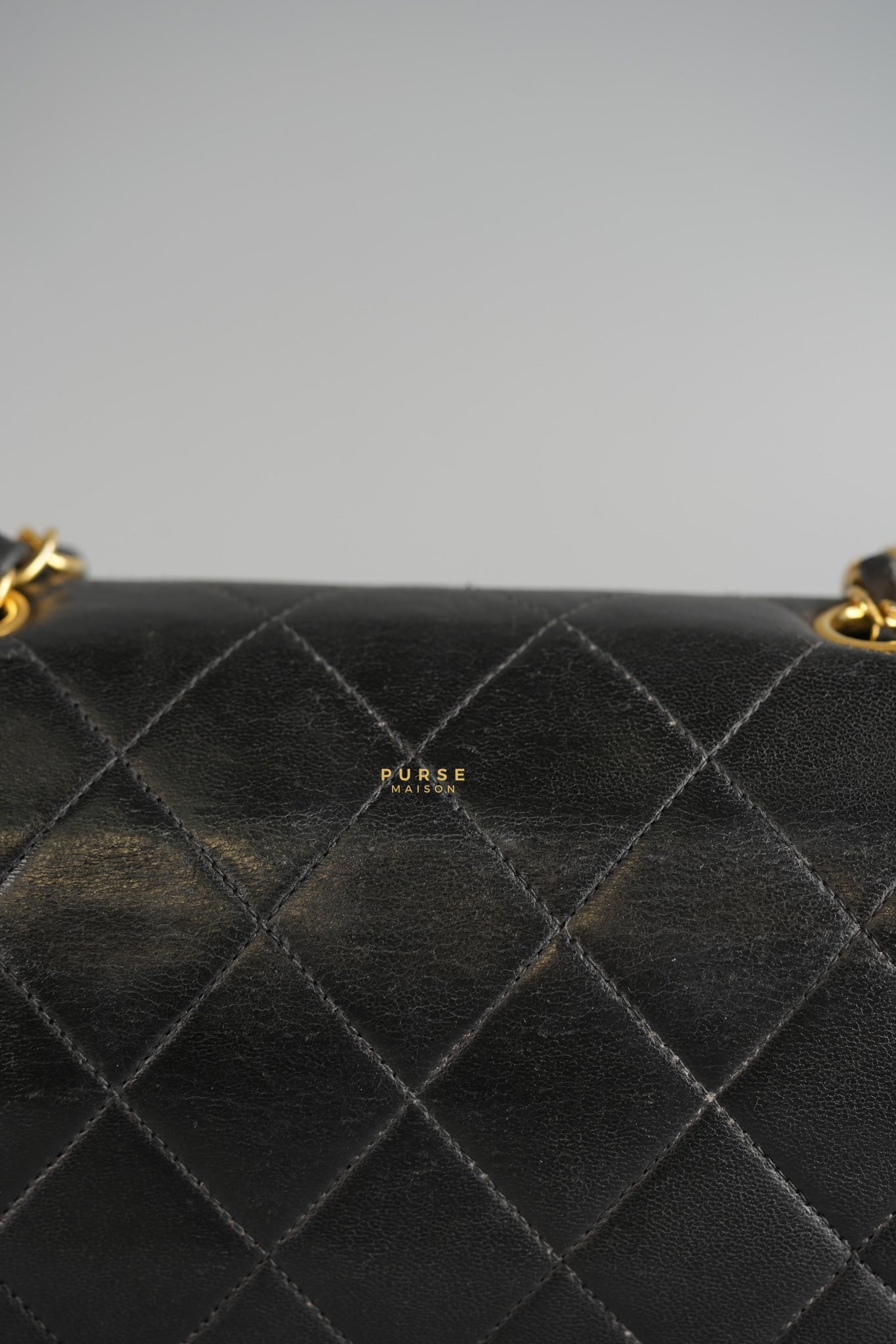 Vintage Diana Flap Bag Black Lambskin Leather and 24k Gold Hardware | Purse Maison Luxury Bags Shop