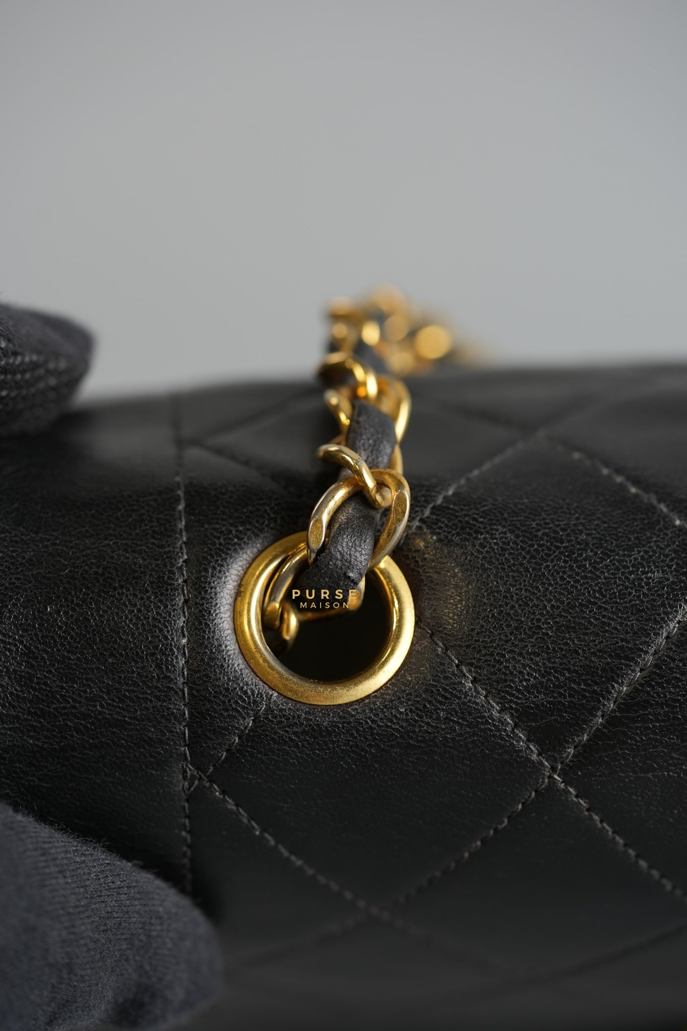 Vintage Diana Flap Bag Black Lambskin Leather and 24k Gold Hardware | Purse Maison Luxury Bags Shop