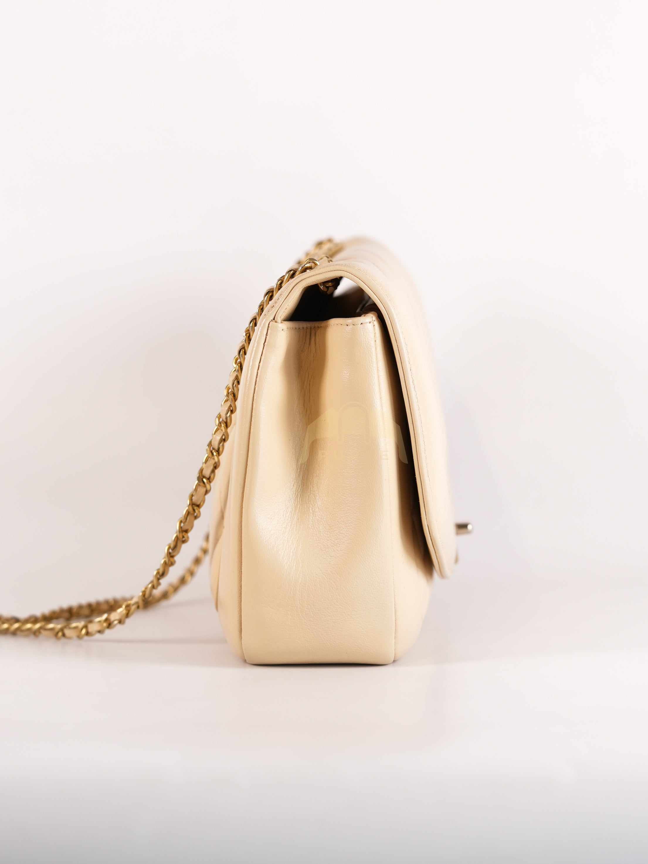 Vintage Diana Medium in Beige Calfskin Leather and Gold Hardware Series 20 | Purse Maison Luxury Bags Shop