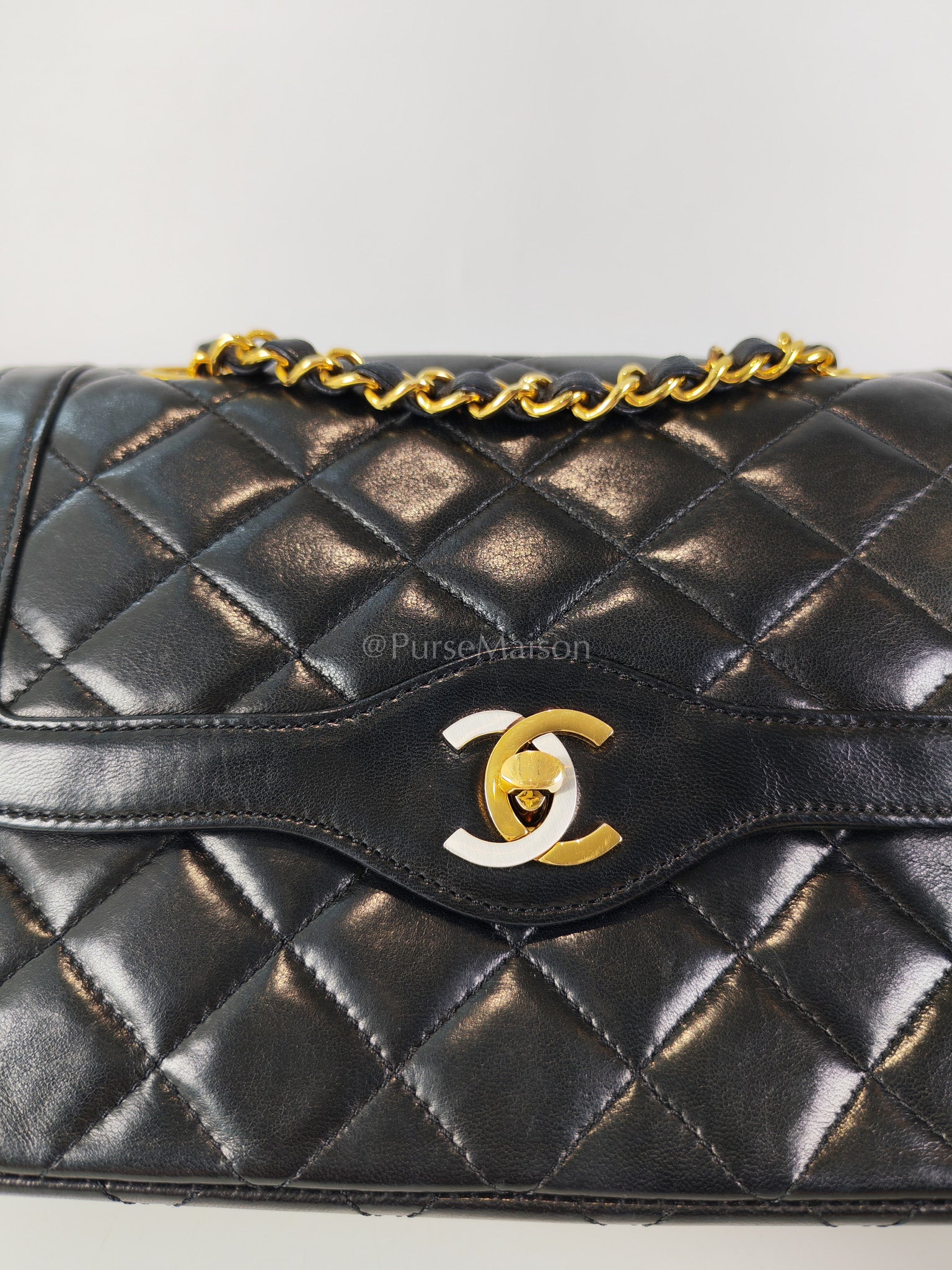 Vintage Double Flap in Black Quilted Lambskin Leather & Mixed Hardware Series 1 | Purse Maison Luxury Bags Shop