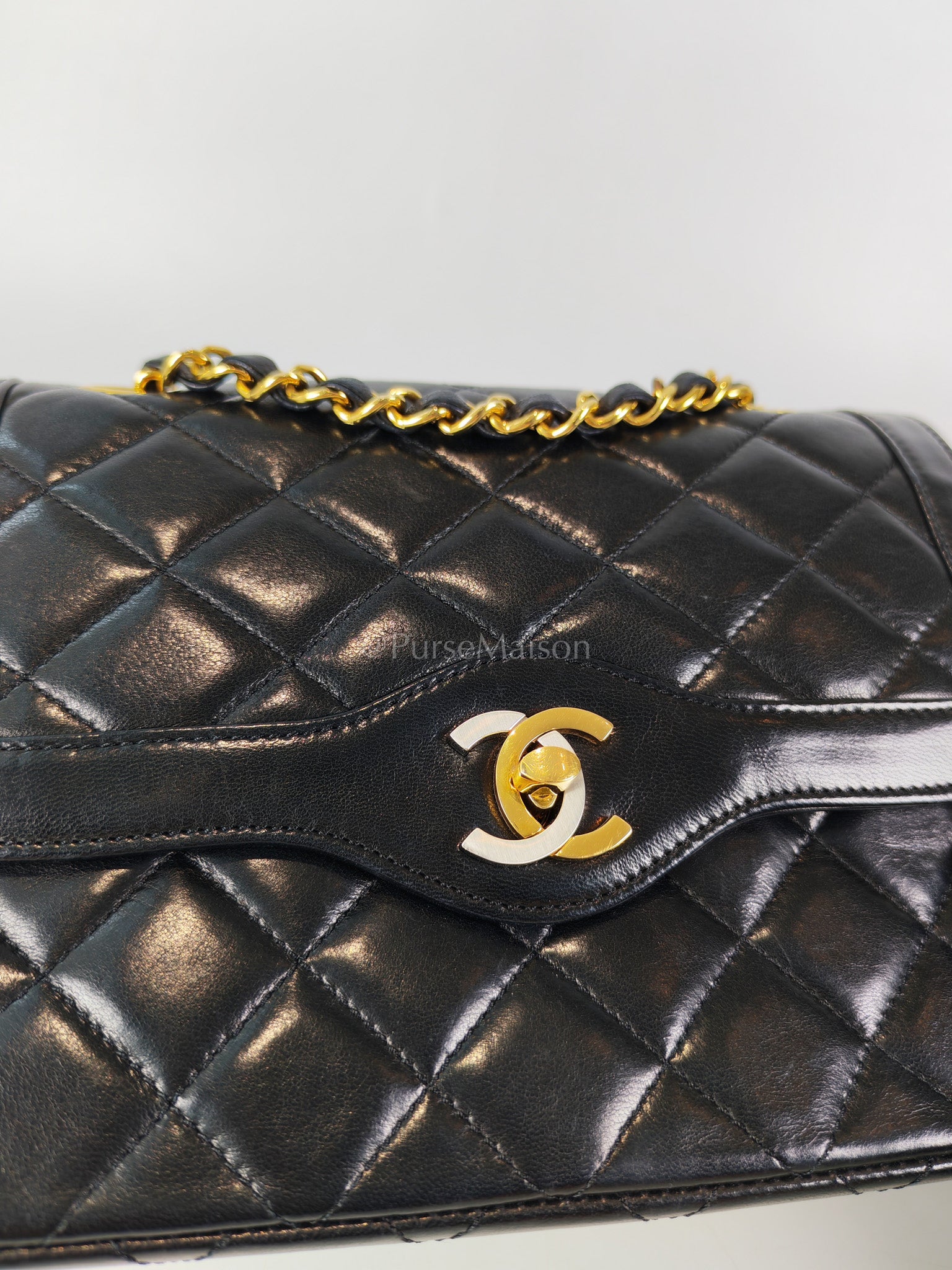 Vintage Double Flap in Black Quilted Lambskin Leather & Mixed Hardware Series 1 | Purse Maison Luxury Bags Shop