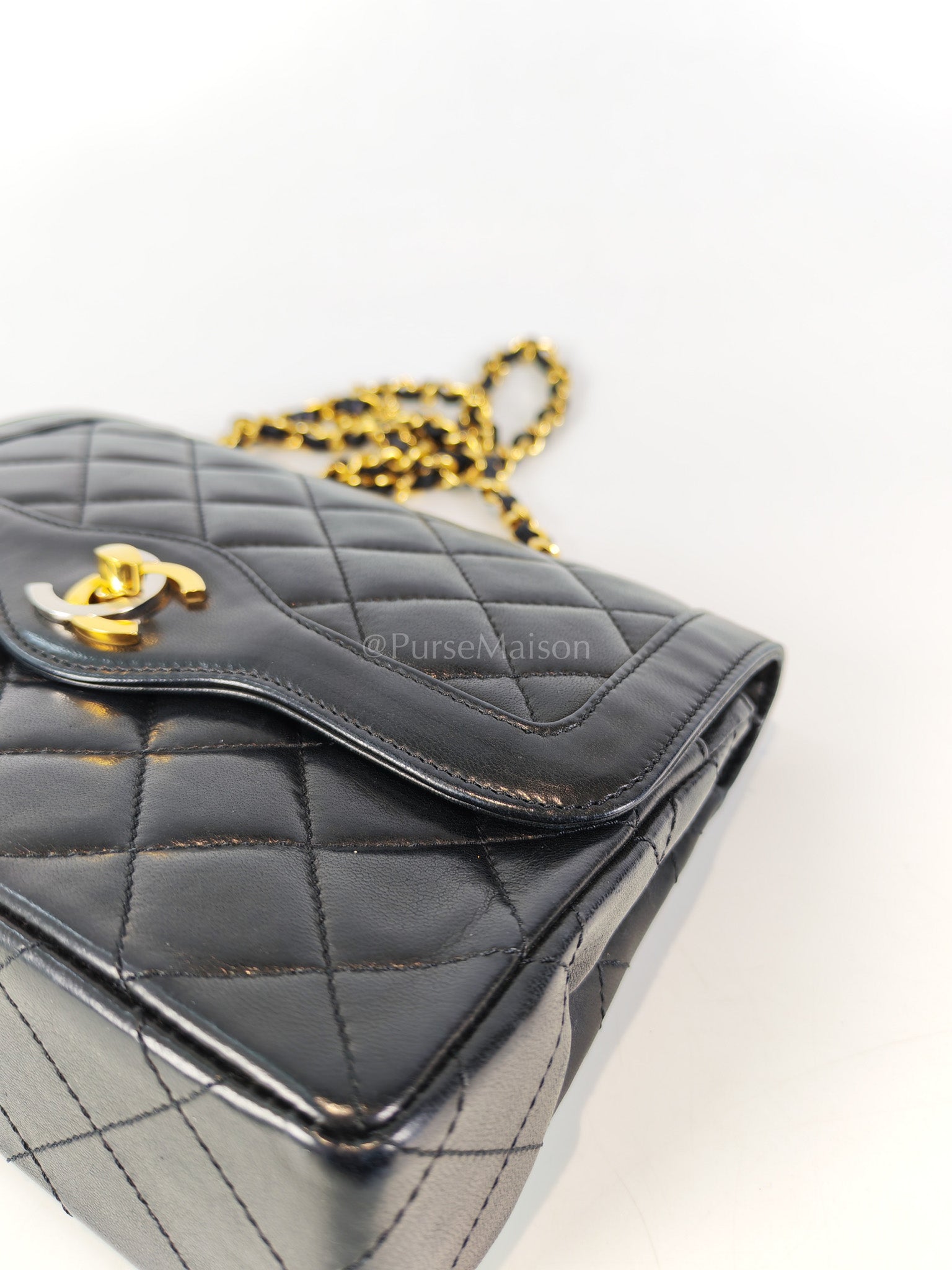 Vintage Double Flap in Black Quilted Lambskin Leather & Mixed Hardware Series 1 | Purse Maison Luxury Bags Shop