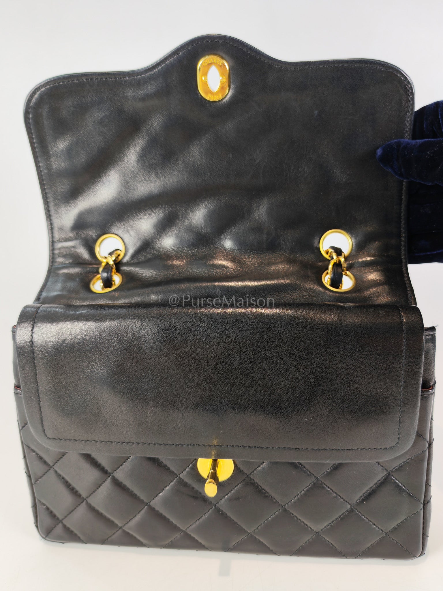 Vintage Double Flap in Black Quilted Lambskin Leather & Mixed Hardware Series 1 | Purse Maison Luxury Bags Shop