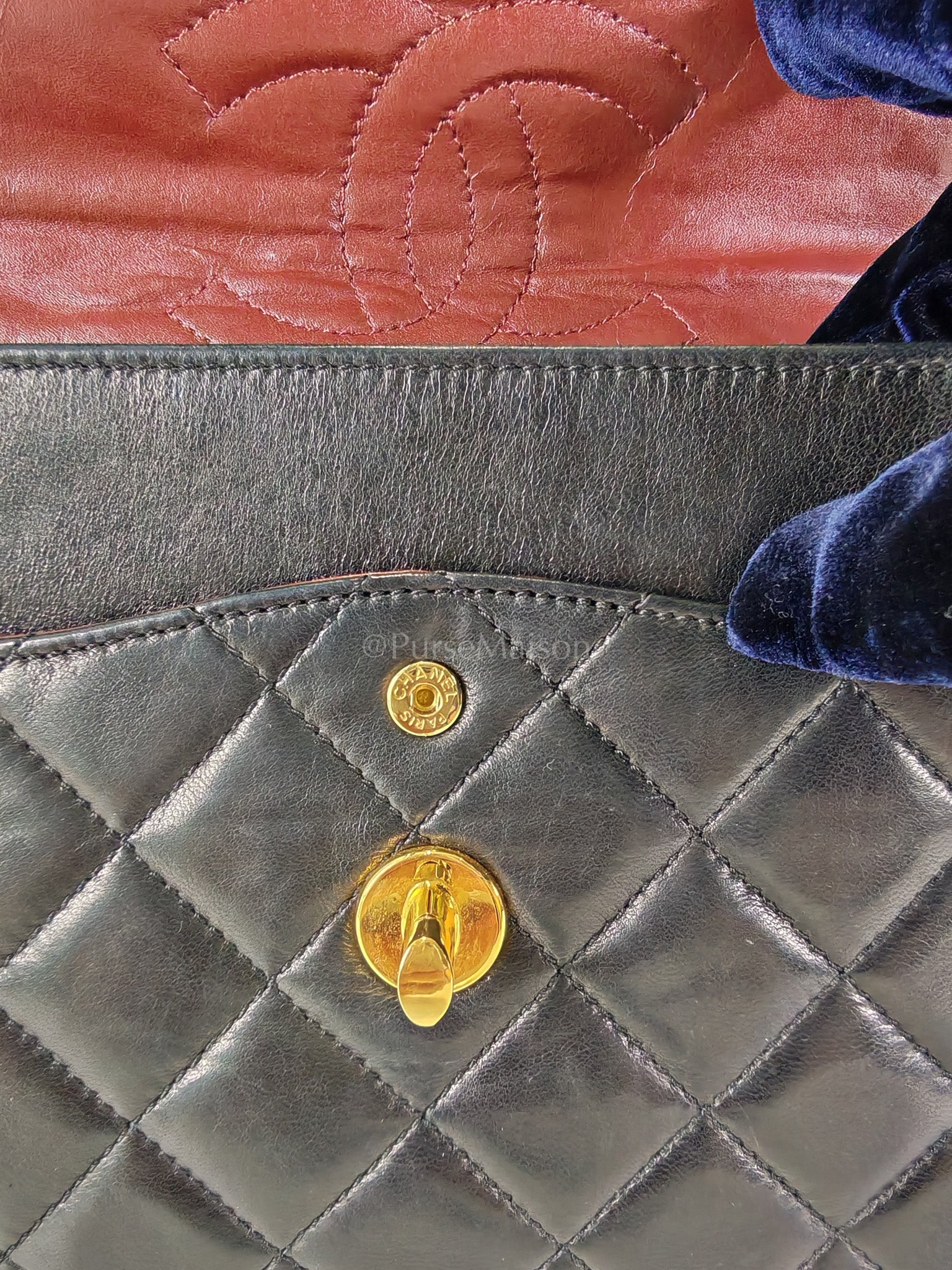 Vintage Double Flap in Black Quilted Lambskin Leather & Mixed Hardware Series 1 | Purse Maison Luxury Bags Shop