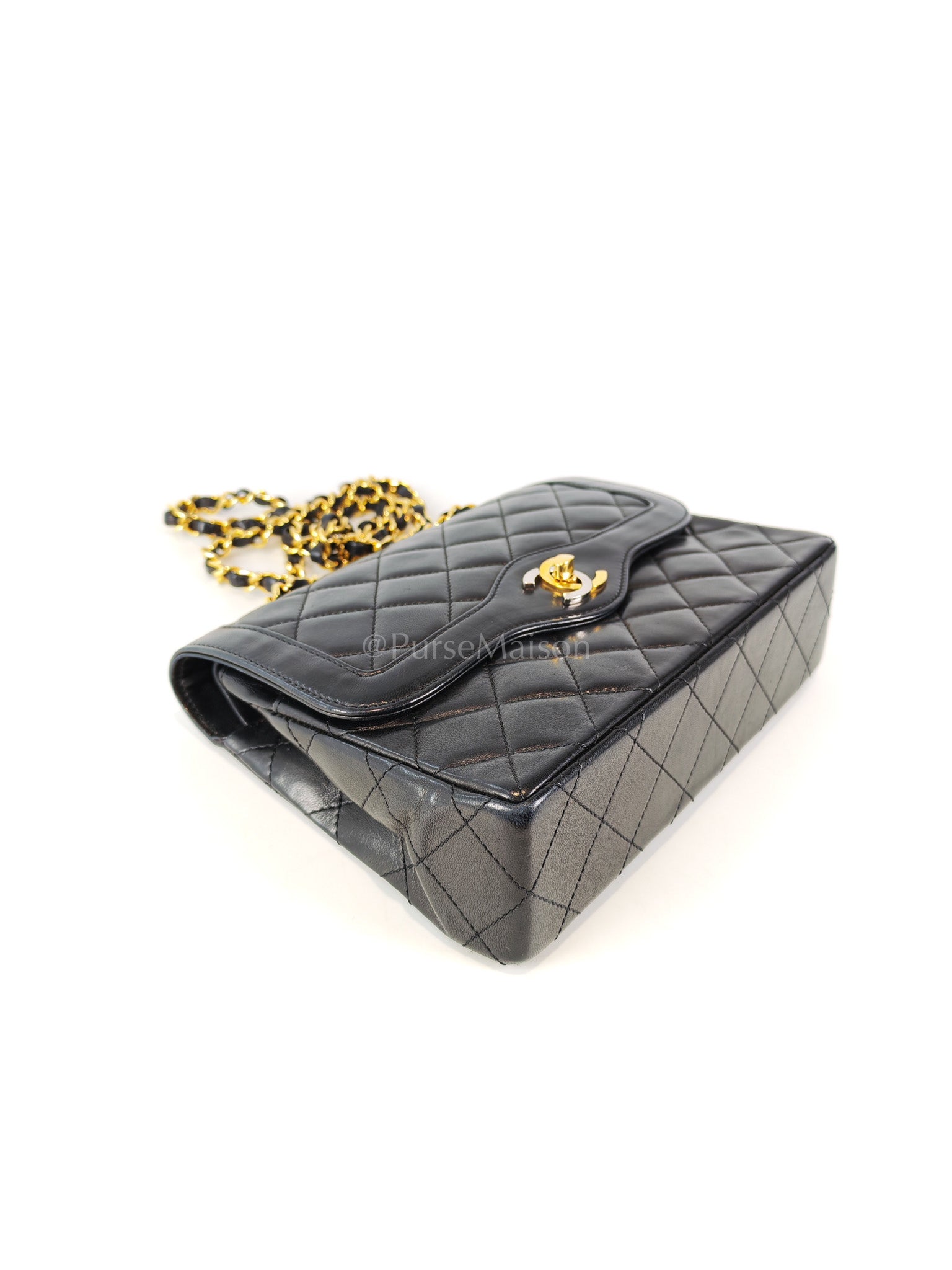 Vintage Double Flap in Black Quilted Lambskin Leather & Mixed Hardware Series 1 | Purse Maison Luxury Bags Shop