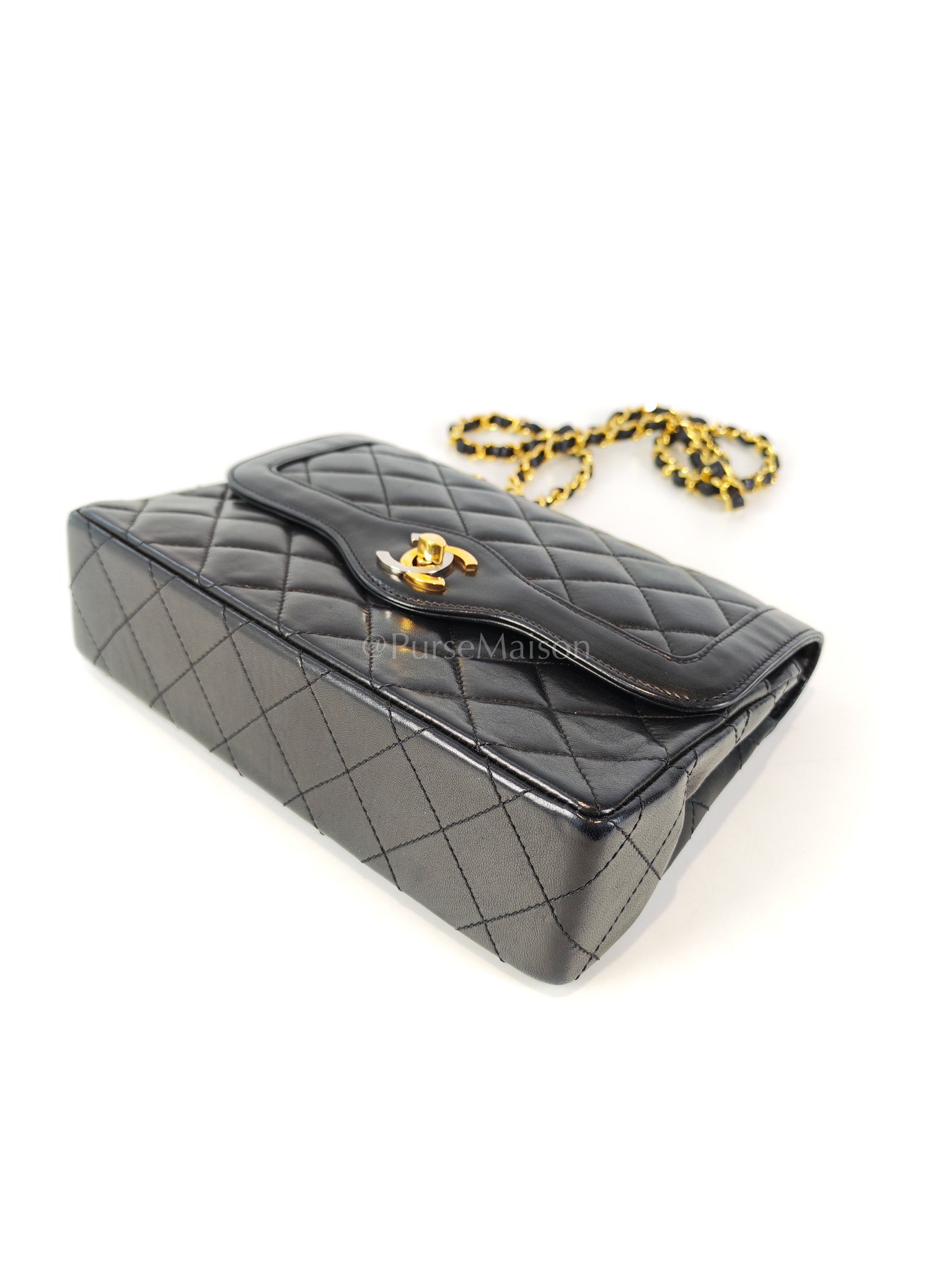 Vintage Double Flap in Black Quilted Lambskin Leather & Mixed Hardware Series 1 | Purse Maison Luxury Bags Shop