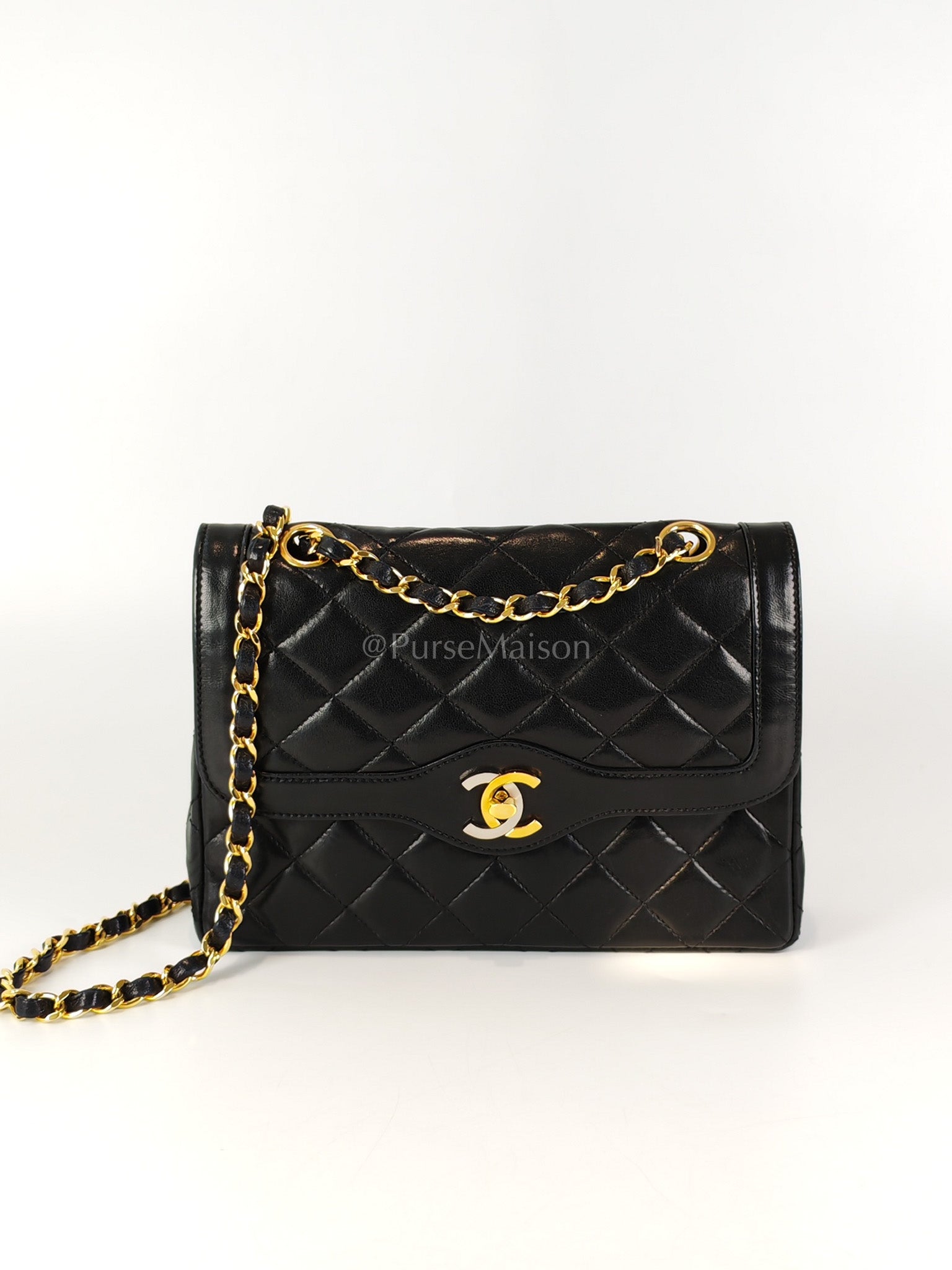 Vintage Double Flap in Black Quilted Lambskin Leather & Mixed Hardware Series 1 | Purse Maison Luxury Bags Shop