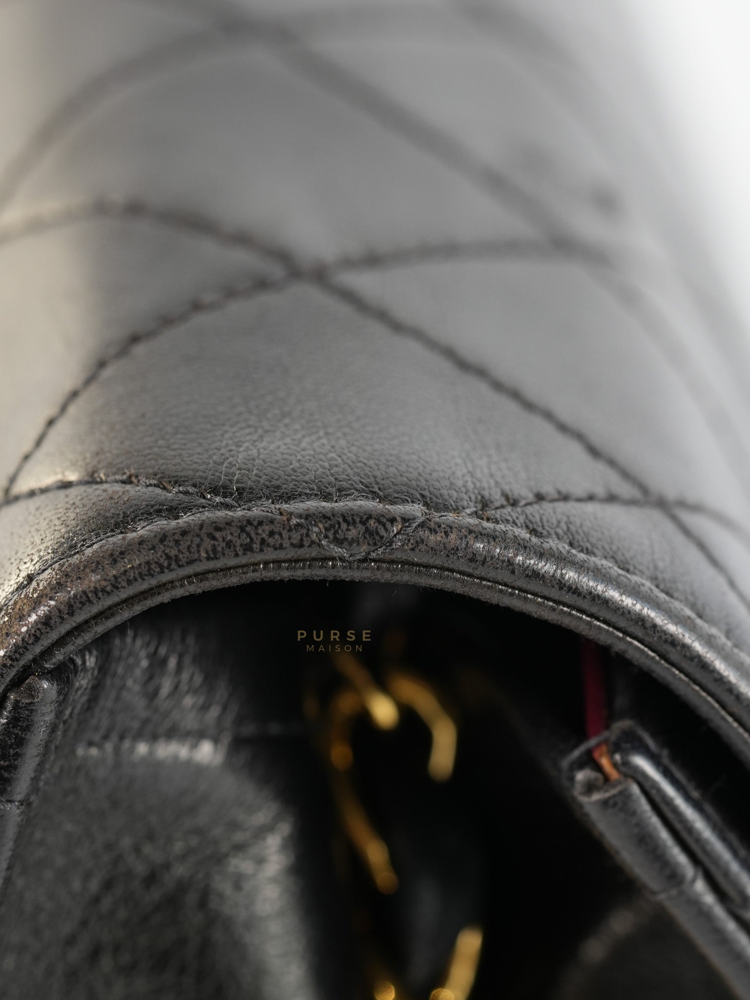 Vintage Flap Bag Medium Black Lambskin Leather and 24k Gold Hardware(Series 5) | Purse Maison Luxury Bags Shop